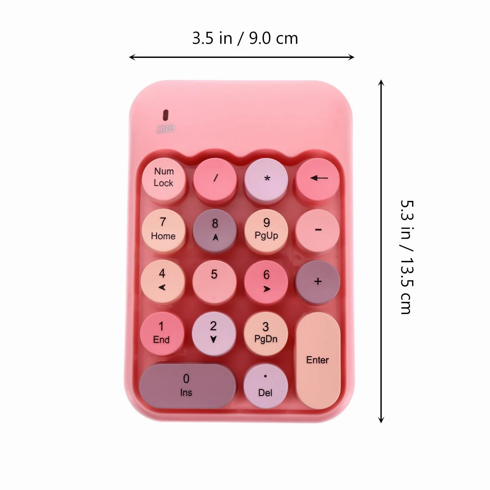 Tastierino Numerico Wireless Portatile Rosa, Mini Tastiera | 18 Tasti Indipendenti, Abs, Tasto Backspace e Input Rapido, per Ufficio e Notebook