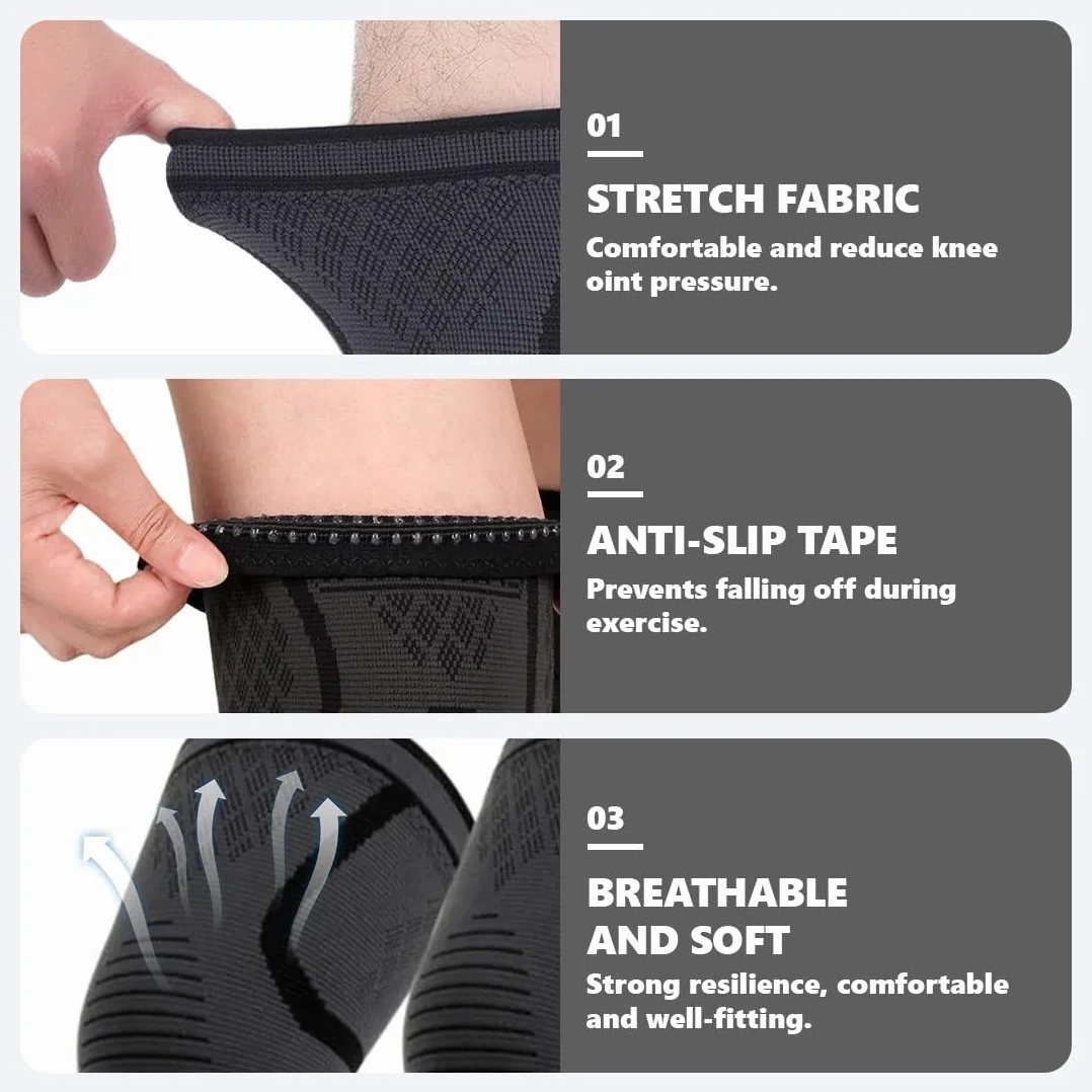 Ginocchiera Ortopedica Supporto Ginocchio Uomo Donna M Compressione Palestra Artrite Dolore Lesioni Legamenti 4 Pezzi