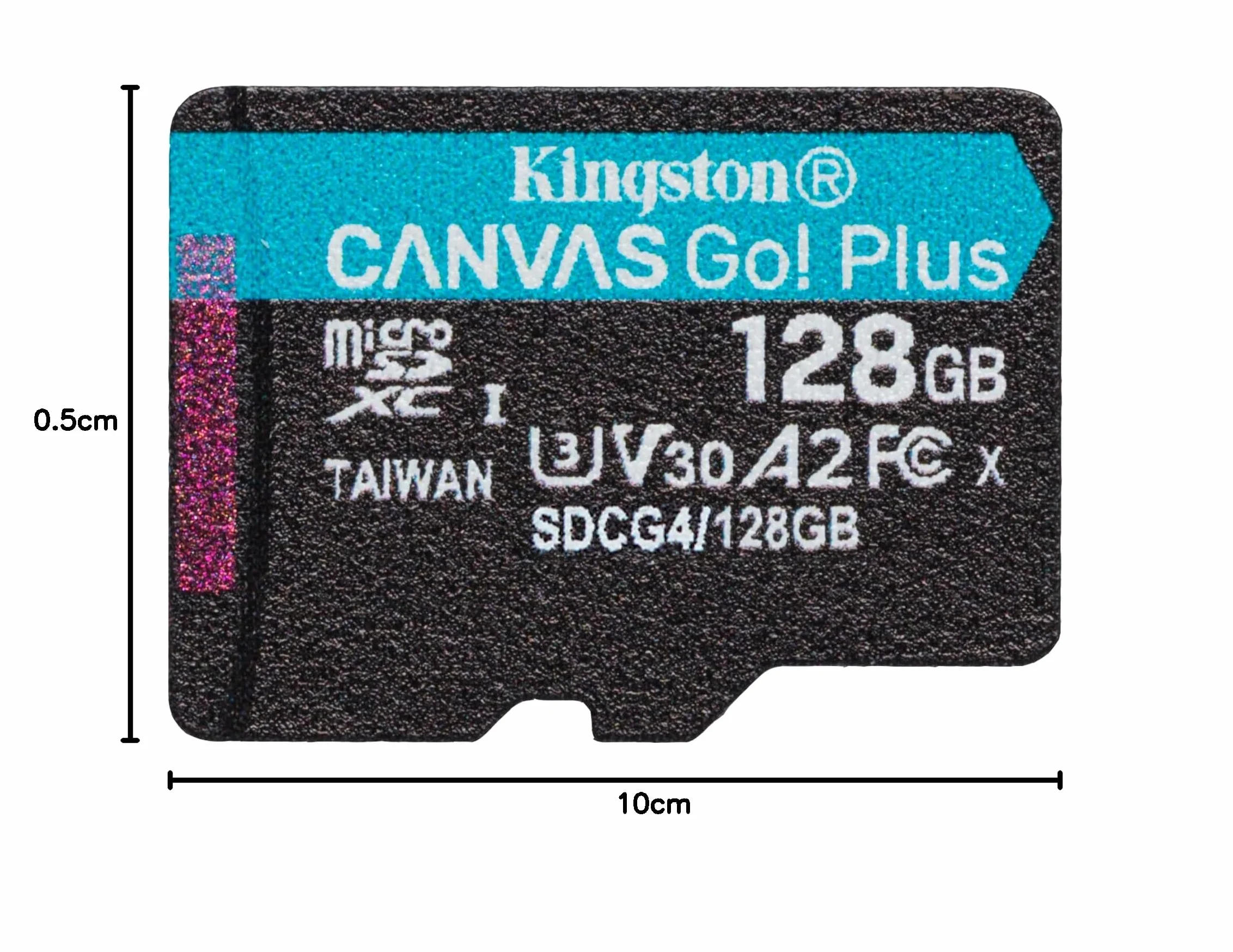 Kingston Canvas Go Plus microSDXC Scheda Di Memoria Gen4 200MB/s A2 U3 V30 128GB Confezione Singola Senza Adattatore-SDCG4/128GBSP