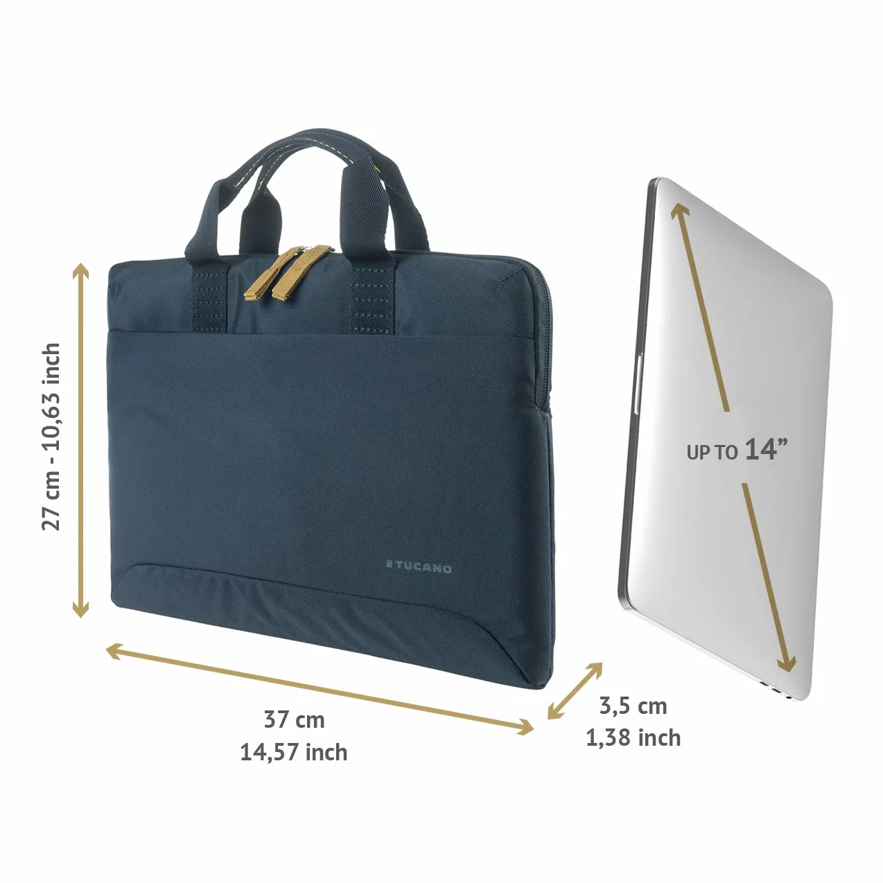 Tucano - Smilza Borsa Super Slim per Laptop 13.3" e 14" Blu