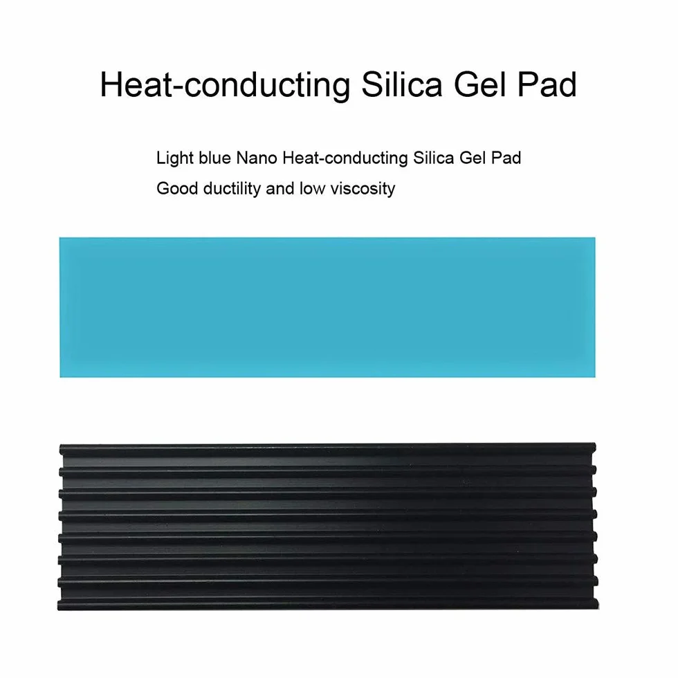 M.2 SSD heat sink with thermal conductive adhesive sheet to prevent thermal runaway Heat sink heat sink CPU IC chip circuit board suitable for LED amplifier aluminum 70mm × 22mm × 3mm