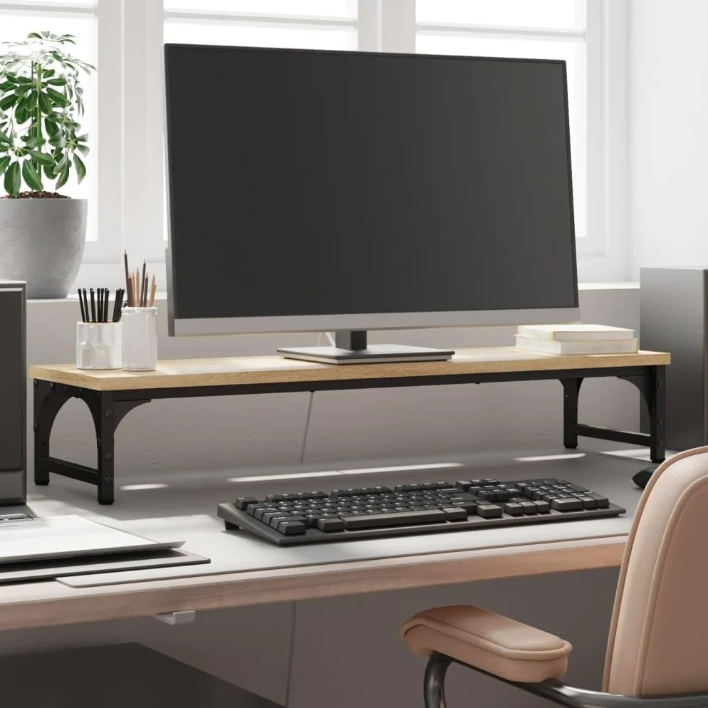 vidaXL Supporto Monitor Rovere Sonoma 85x23x15,5 cm Legno Multistrato
