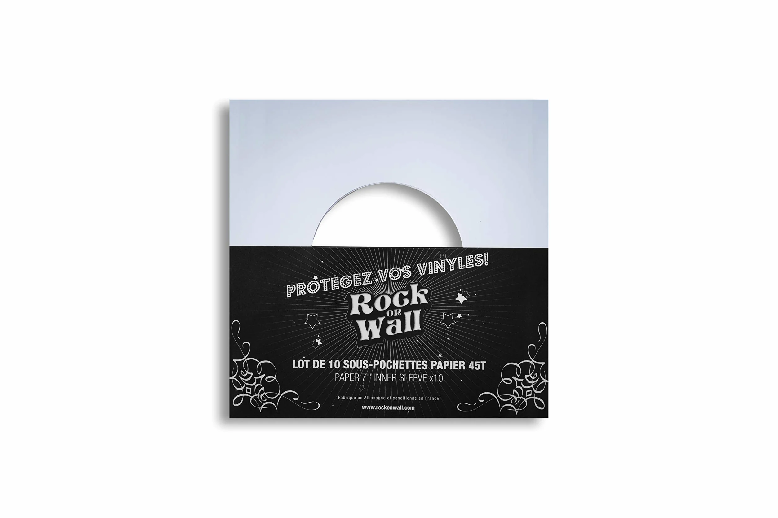 ROCK ON WALL Buste di Carta per (7") (Bianco) (10 Pz.) (Confezione da 3)