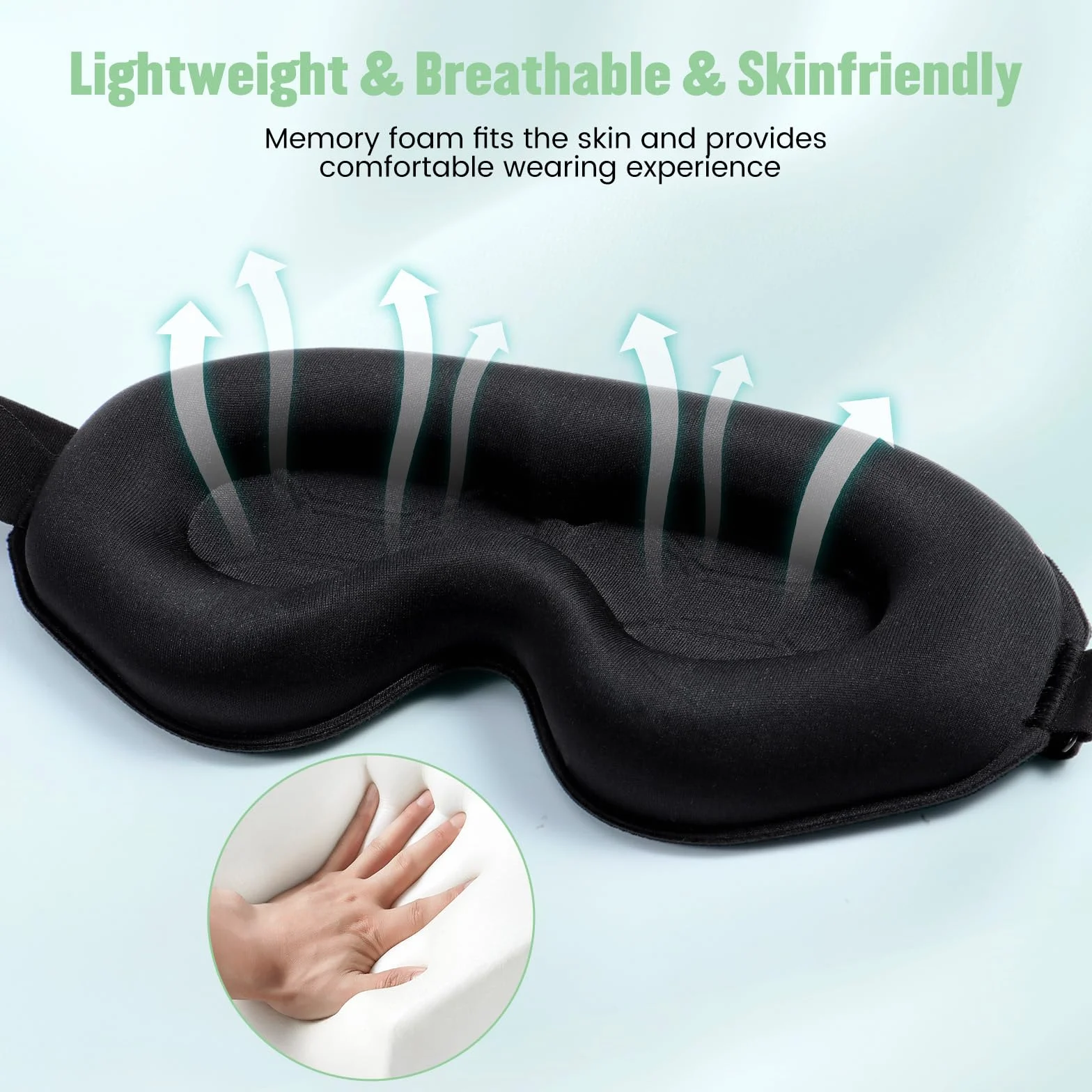 Blendura Mascherina per Dormire 3D, Blocca la Luce, Morbido e Confortevole per Sonno e Viaggi