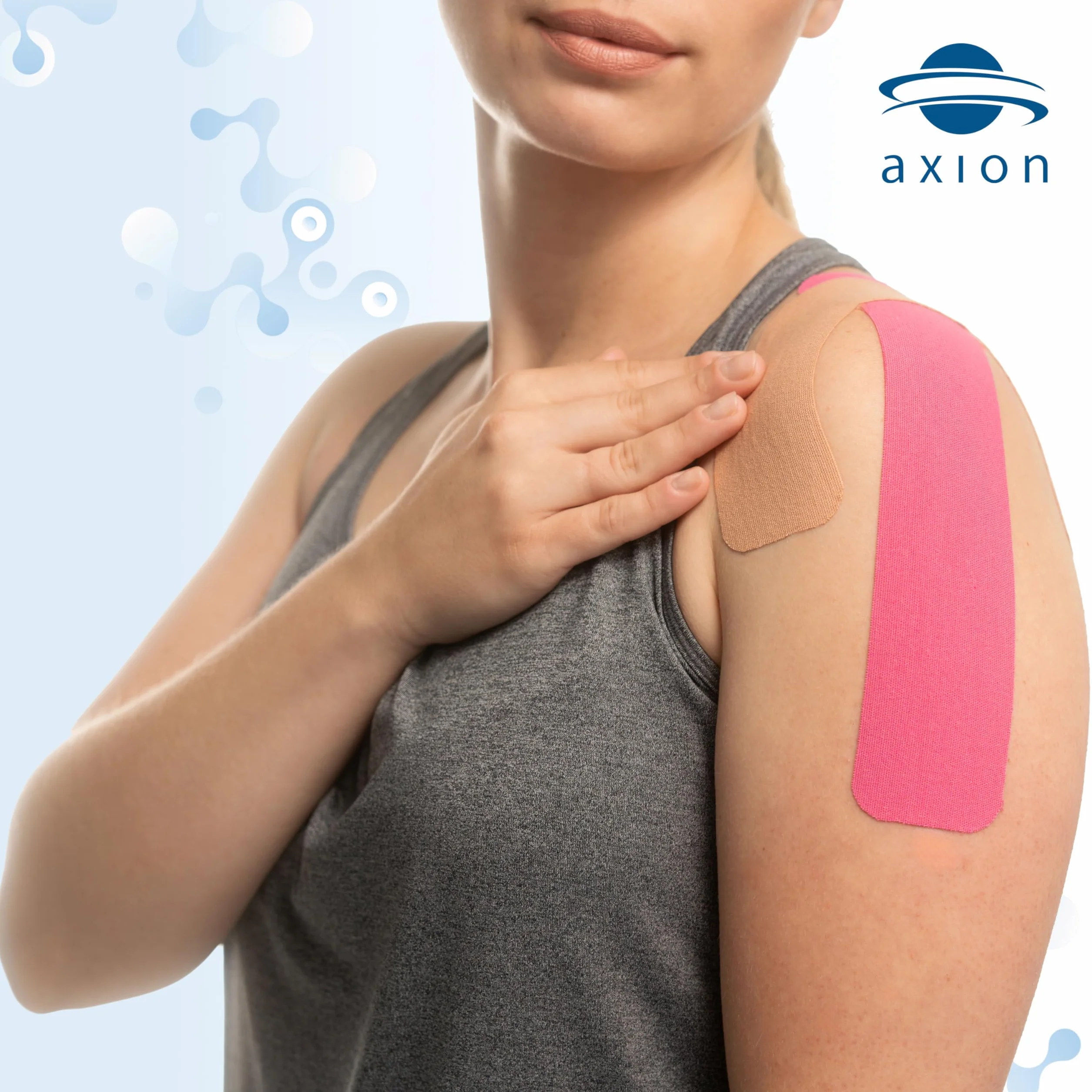 axion Nastri Kinesiologici 2 Rotoli Beige Fasciatura fitness impermeabile elastica autoadesiva
