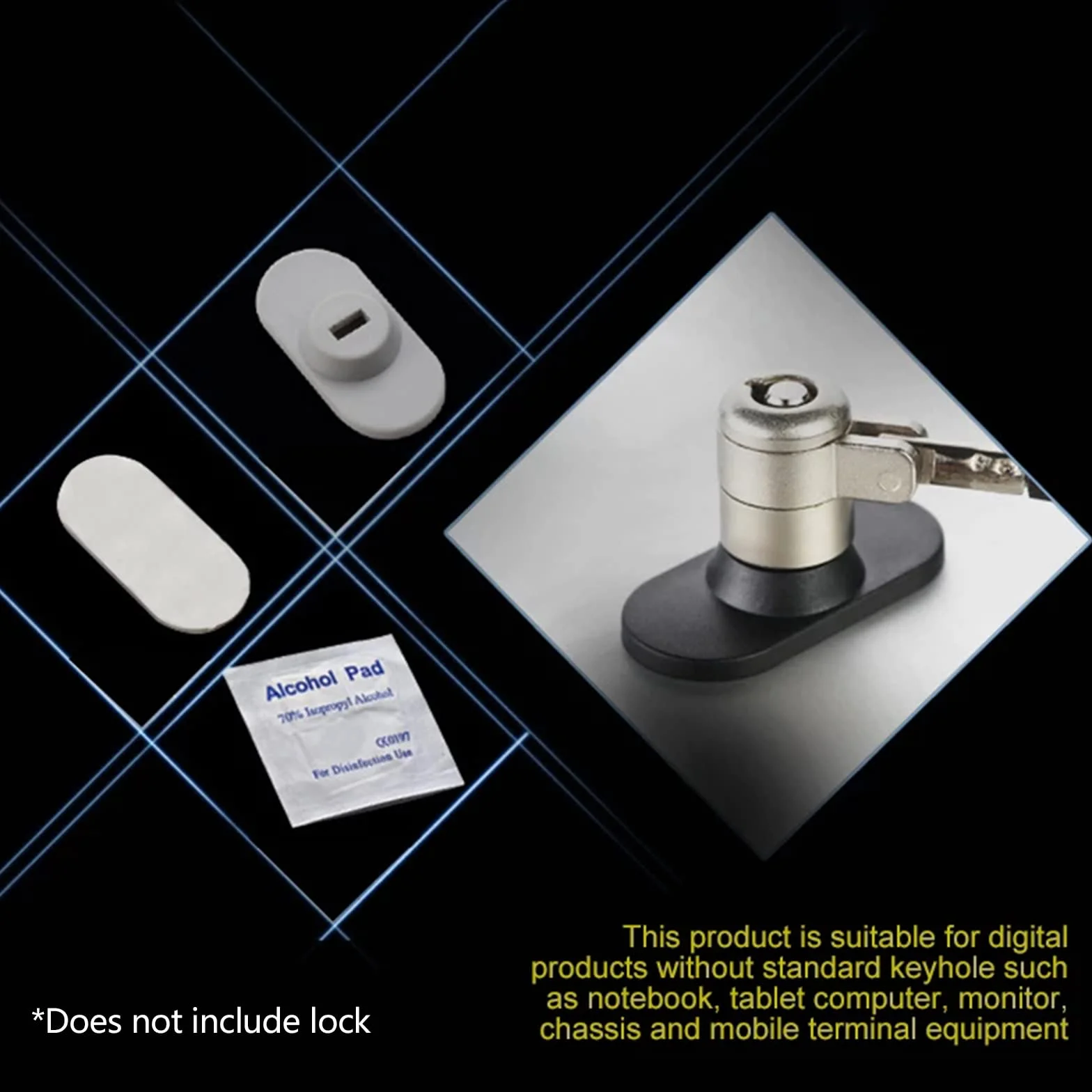 Kit di fissaggio per tablet foro per computer portatile, antifurto, foro rotondo, per pad per base di sicurezza, blocco di sicurezza