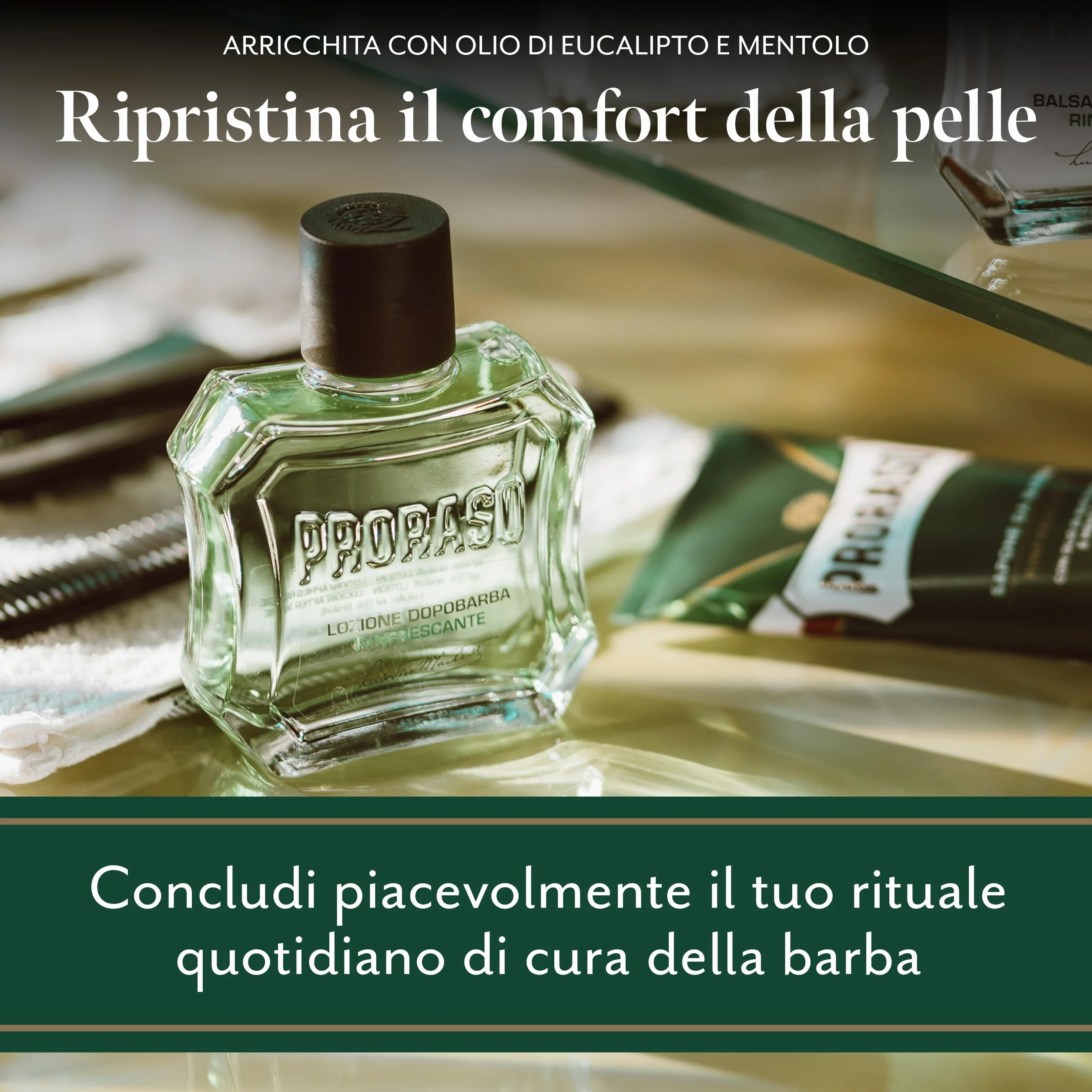 Proraso Lozione Dopobarba Uomo Rinfrescante, 3 x 100ml, Olio di Eucalipto e Mentolo, Made in Italy