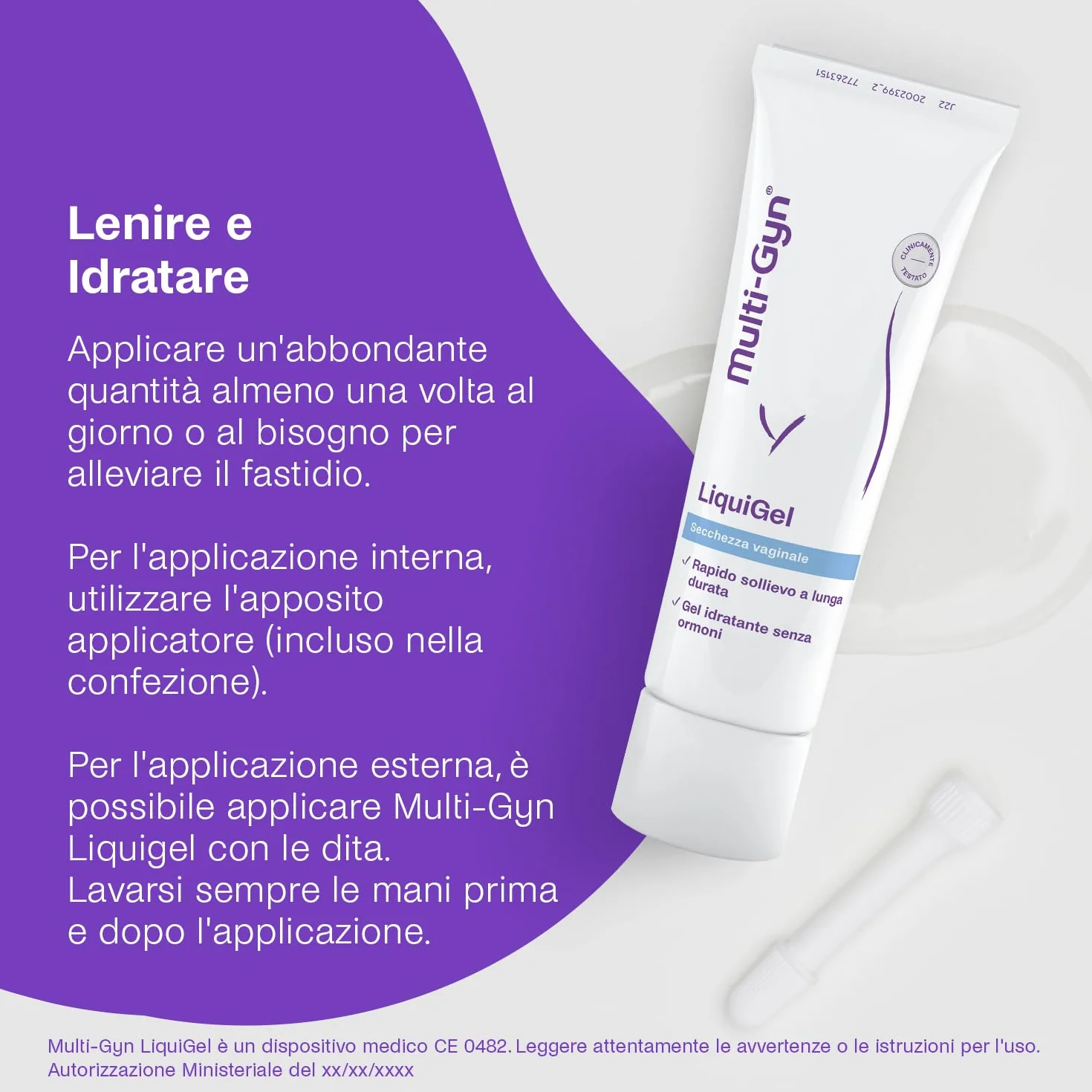Multi-Gyn LiquiGel Crema Intimo Donna 50ml Gel Idratante Contro Secchezza Vaginale e Prurito