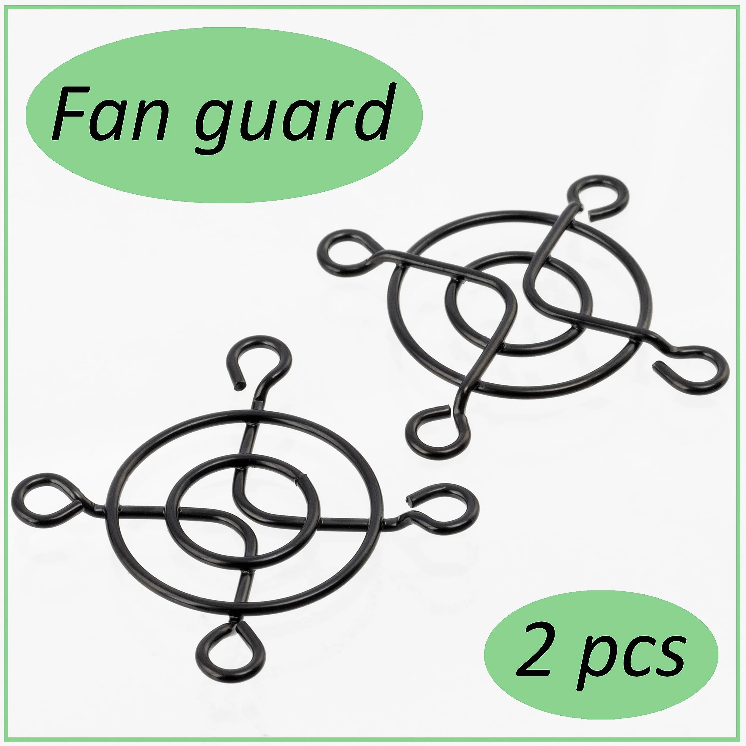 Aerzetix - C15102 - Set di 2 Griglie di Protezione per Ventola da Computer 40x40mm - in Metallo - Colore Nero