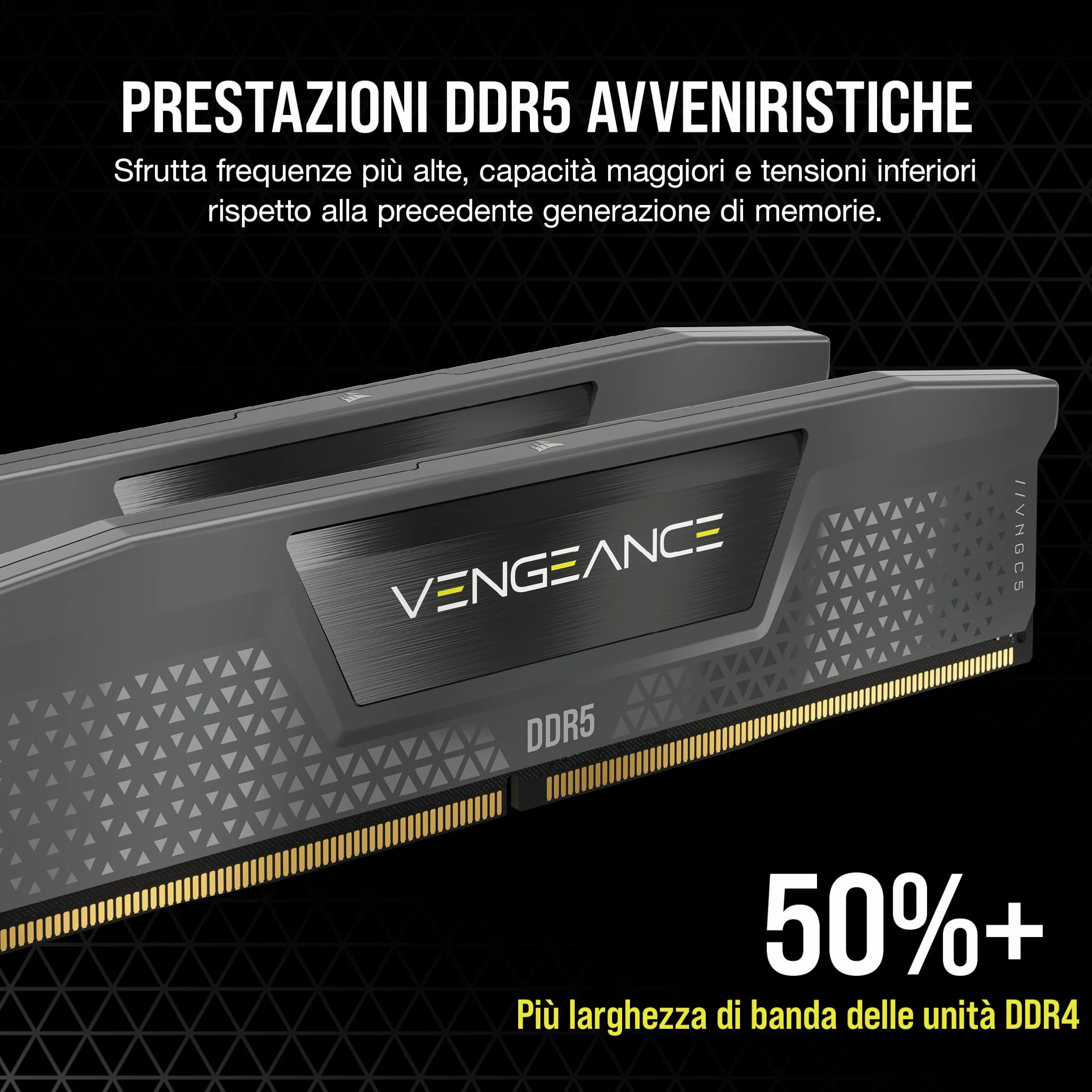 CORSAIR VENGEANCE DDR5 32GB (2x16GB) DDR5 6000MHz CL30 AMD EXPO Intel XMP iCUE Memoria Compatibile per Computer - Grigio (CMK32GX5M2B6000Z30)