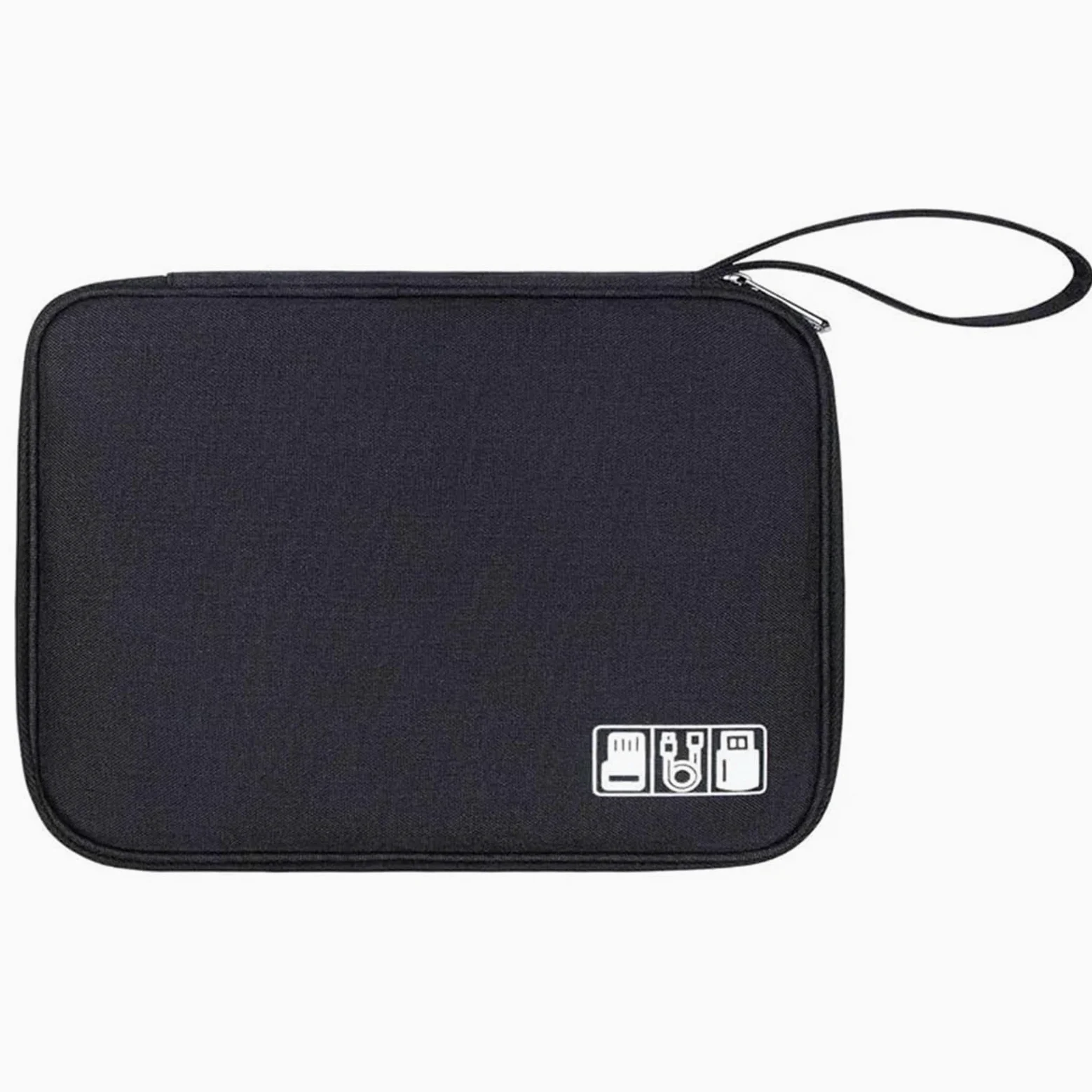 Organizer Cavi Borsa for Organizer for Elettronica da Viaggio da 2 Pezzi. Organizzatore di archiviazione for Cavi Portatile. Accessori elettronici. Custodia for Caricabatterie(Black)