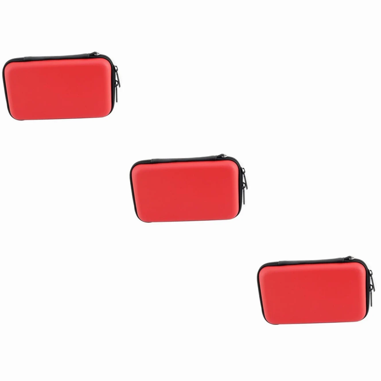 Gadpiparty 3pezzi Organizer Elettronico Da Viaggio Borsa Di Stoccaggio Portatile Per Accessori Elettronici Struttura Interna Colore Rosso