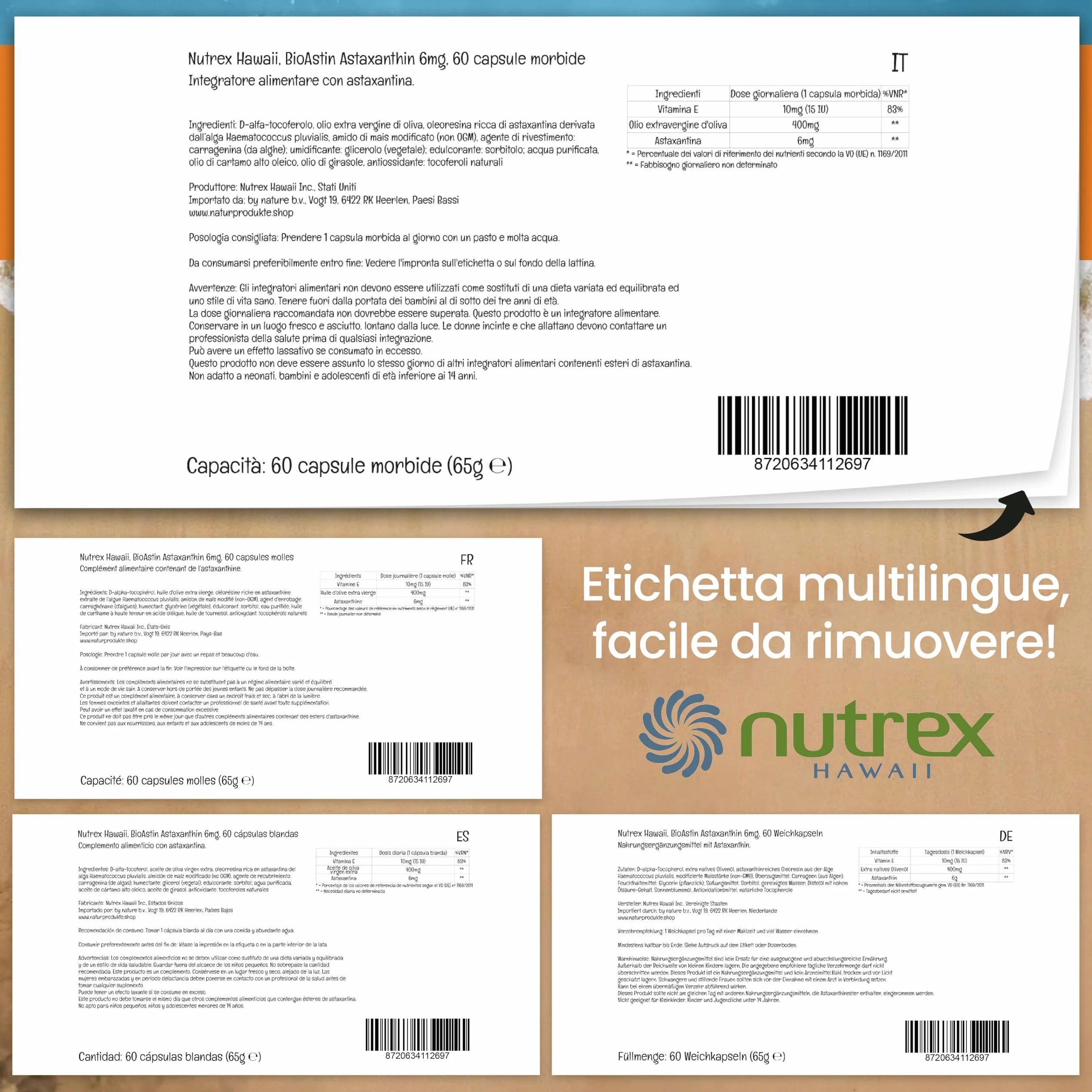 Nutrex Hawaii BioAstin Hawaiian Astaxanthin 6mg 60 kapsułek wegańskich