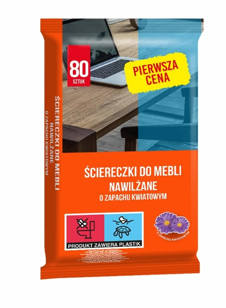 FIRST PRICE Salviette umidificate per mobili 80 pezzi cera d'api lucido antistatico