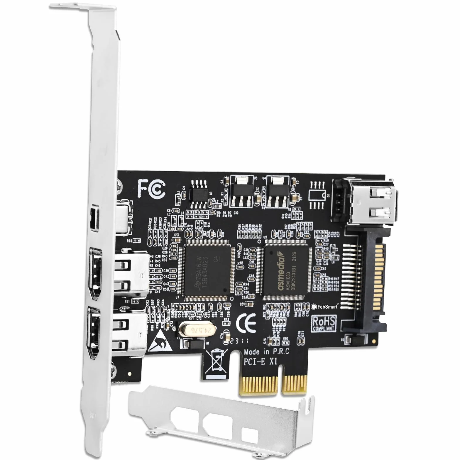 Scheda di espansione PCIE Firewire 400 1394A a 4 porte, Texas Instruments TI TSB43AB23, Plug and Play su PC desktop Windows e MAC, 3 porte a 6 pin e 1 x 4 pin 1394 A, velocità massima 400