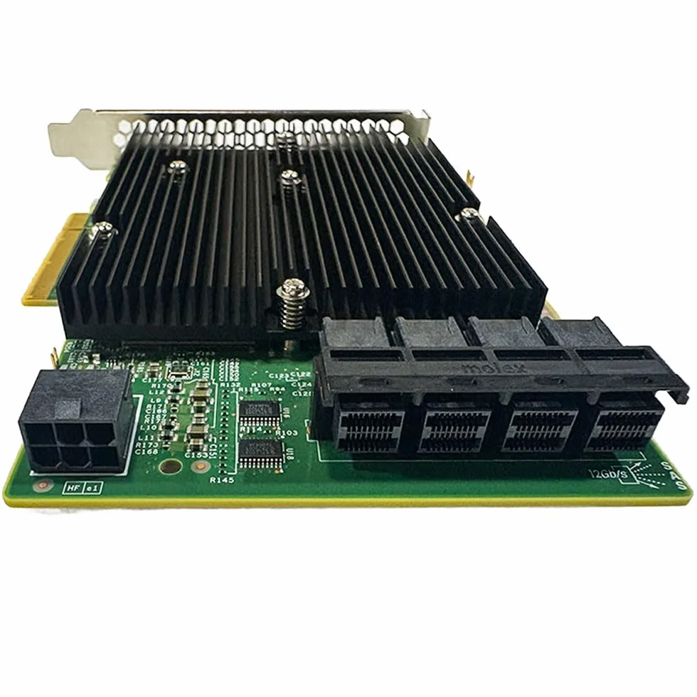 Scheda SAS HBA compatibile con LSI 9300-16i IT Mode PCIe SATA, supporto SAS Expander, 16 porte 12Gbps PCIe 3.0 x8, controller HBA con 4x SFF-8643 interni, per NAS ZFS TrueNAS unRAID
