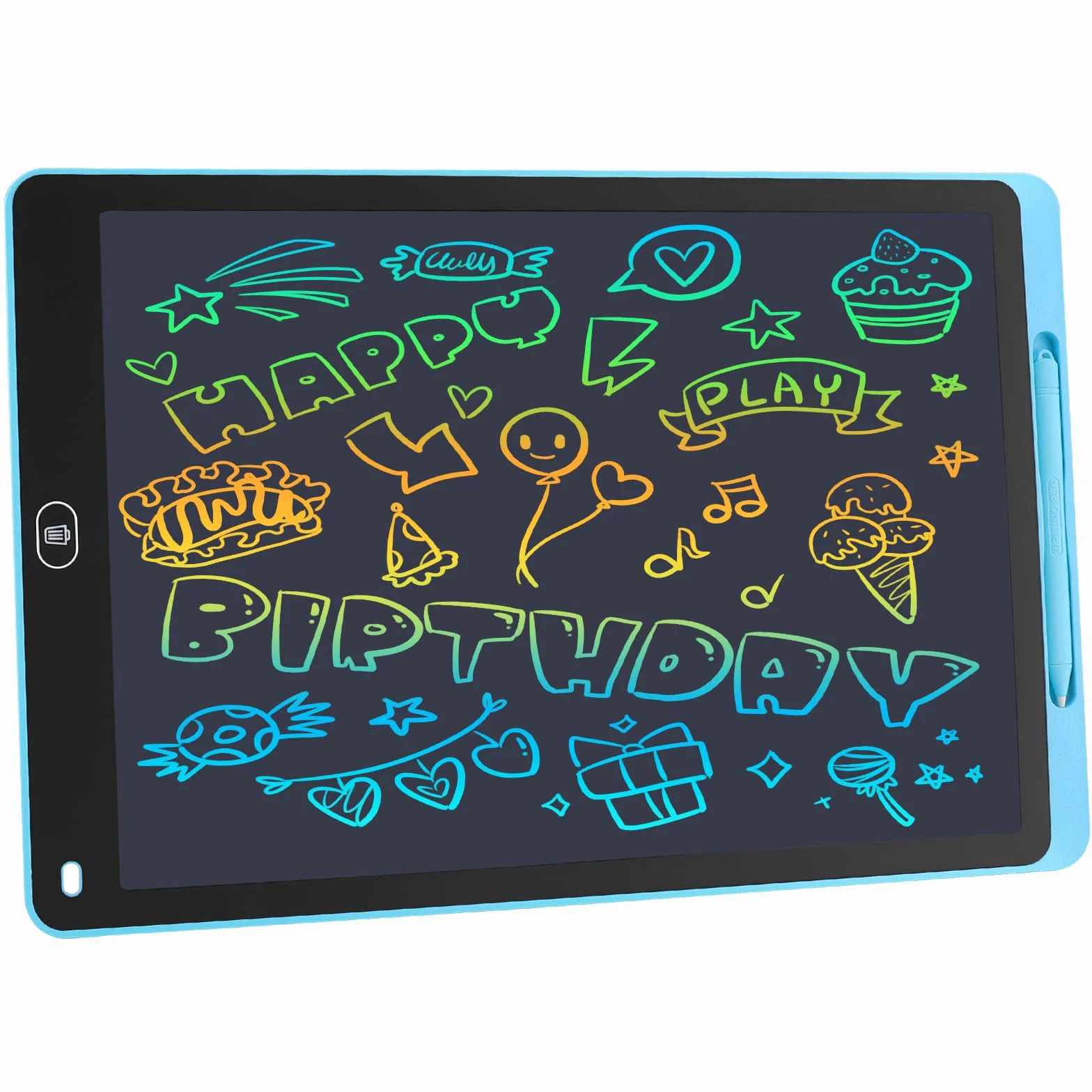 Tavoletta Grafica Bambini 16 Pollici LCD Lavagna Magnetica Cancellabile Display Colorato Giocattoli Educativi 3-12 Anni Blu