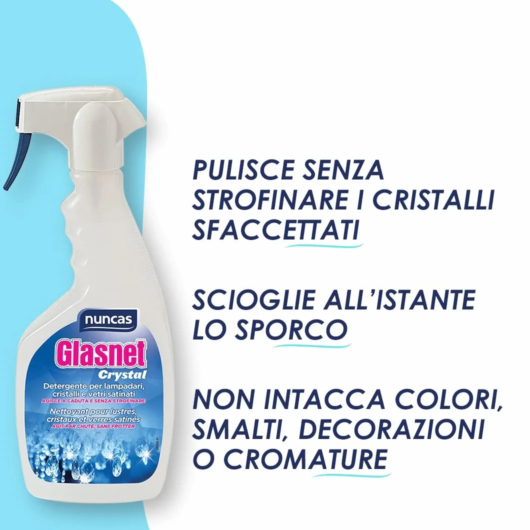 Nuncas Glasnet Detergente Crystal Lampadari e Cristalli 500ml