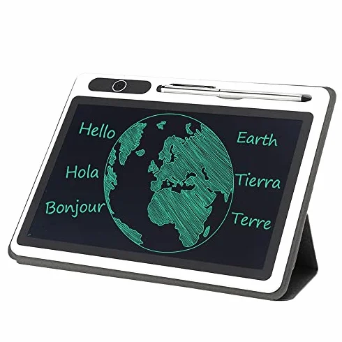 Tablet LCD 10 cali Strumento di pittura a mano Blocco note elettronico Tecnologia laminazione alta qualità (Czarny z etui skórzanym)