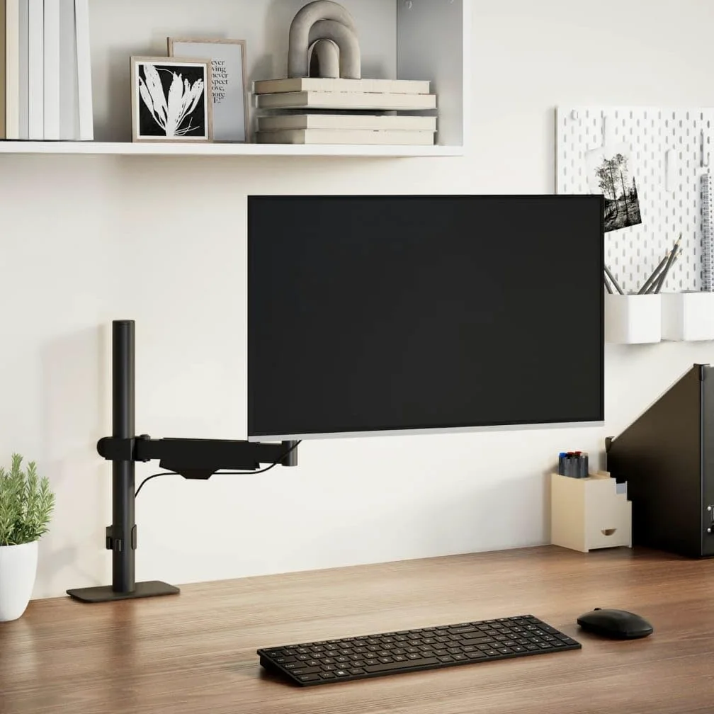 Braccio singolo per monitor da 27 pollici, molla a gas, portata 10 kg, regolabile in altezza, VESA 75 x 75, 100 x 100, nero