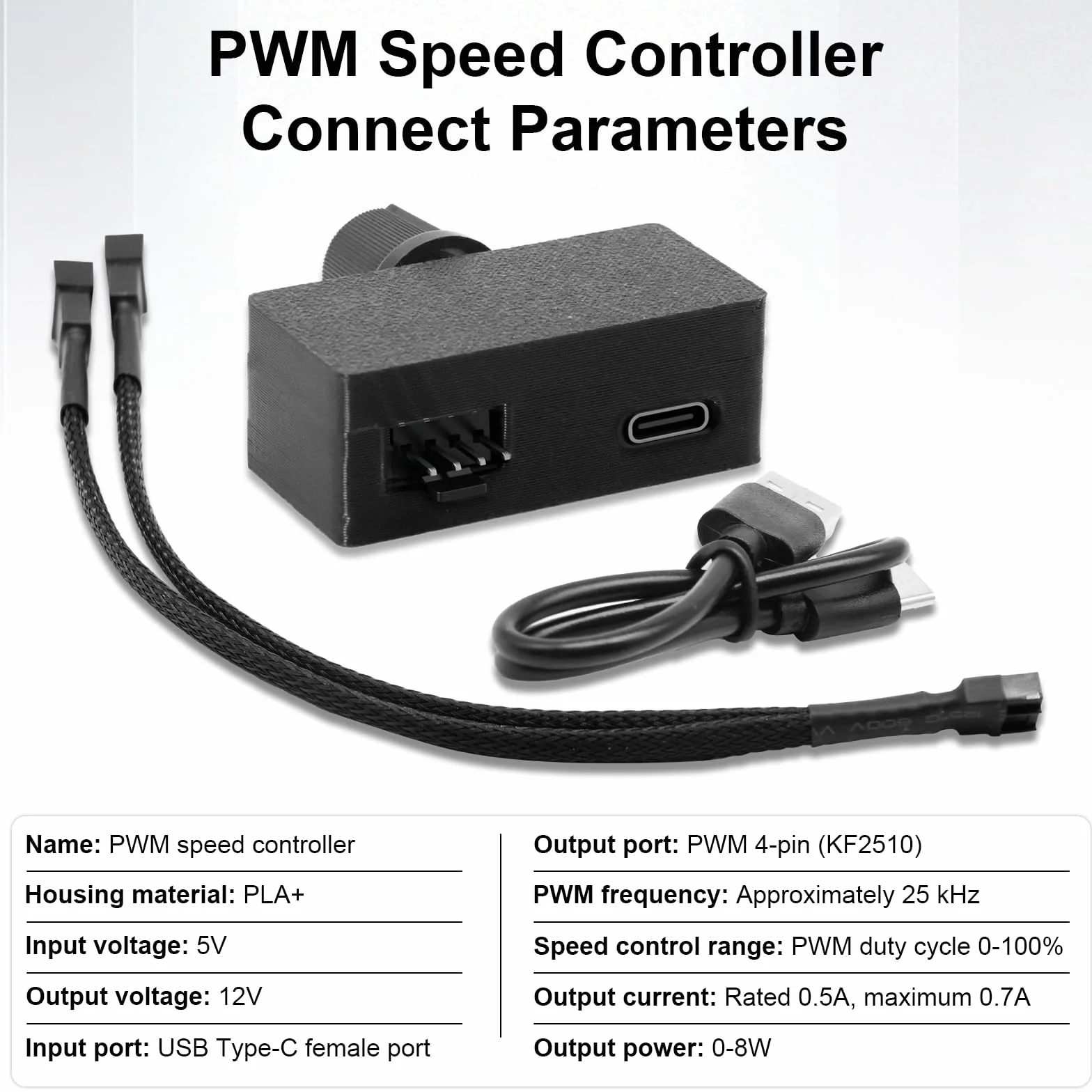 Convertitore elevatore PWM 5V a 12V Regolatore di velocità ventola 4 pin 12V USB