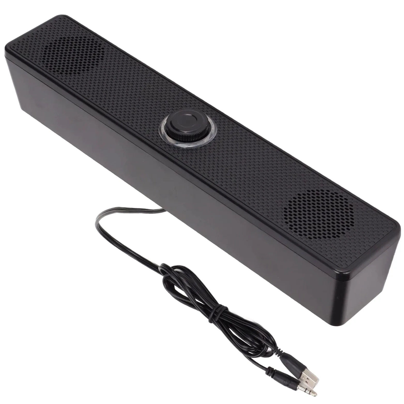 GOWENIC Altoparlante per Computer Cablato 350T, Altoparlante da Tavolo USB Soundbar Mini Altoparlante Soundbar con Ingresso da 3,5 Mm e Controllo del Volume per PC Tablet Desktop Cellulare Laptop