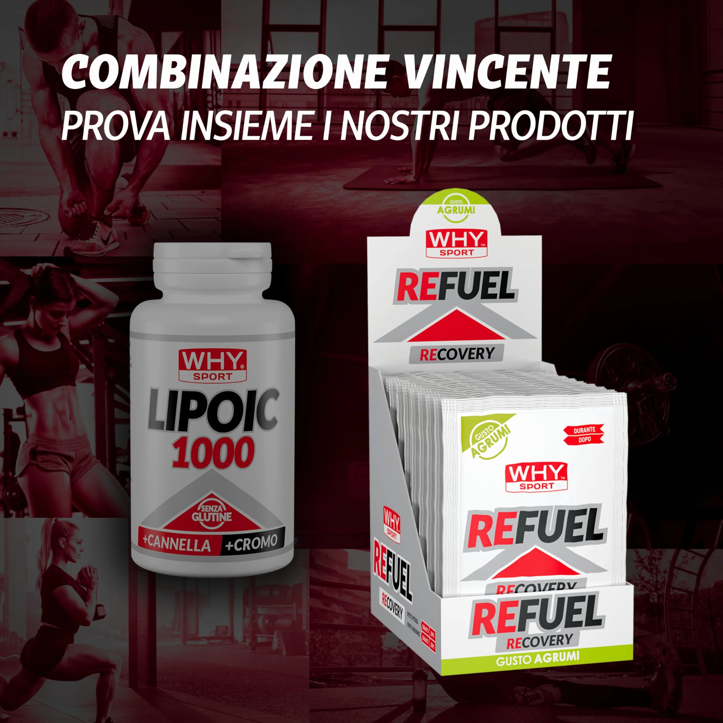 WHY SPORT LIPOIC 1000 Acido Alfa Lipoico 1000 mg Integratore Alimentare con Cannella e Cromo 60 Compresse