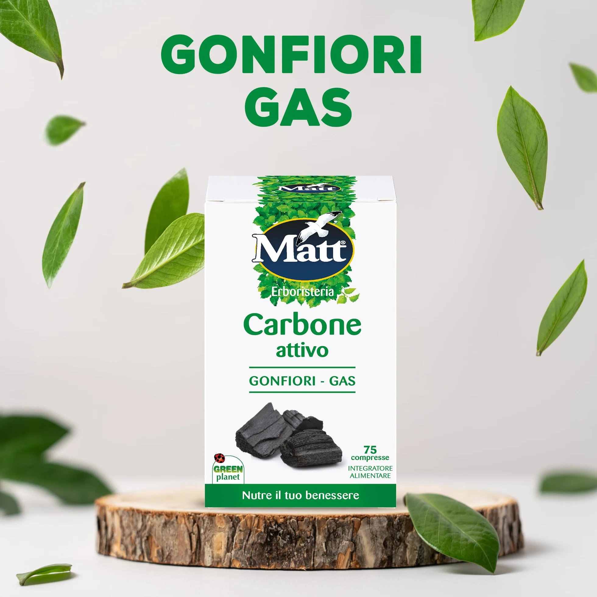 Carbone Attivo Vegetale Integratore Alimentare 75 Compresse 37,8 g