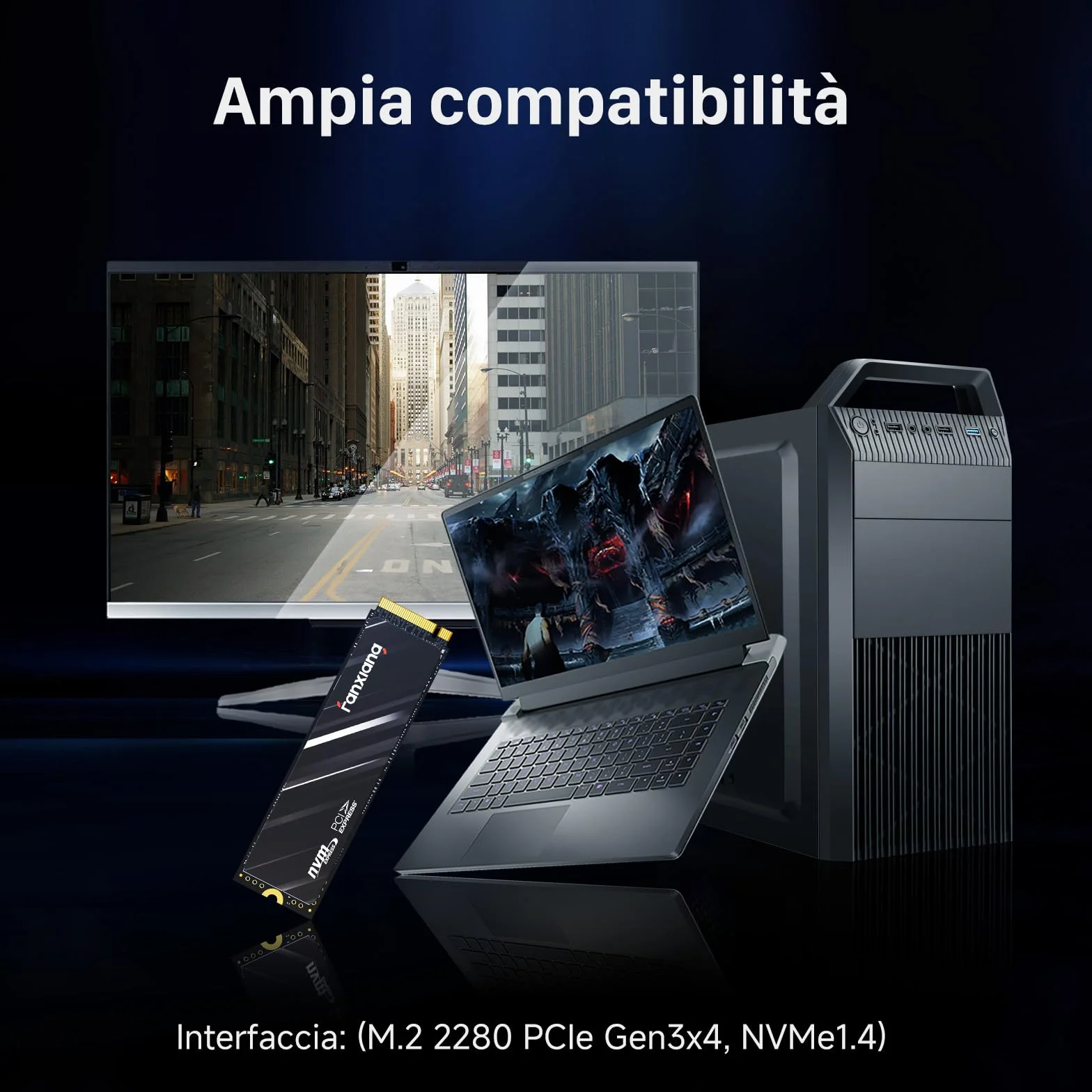 fanxiang SSD 512GB NVMe M.2 - PCIe Gen3 fino a 3000MB/s in lettura- Unità a Stato Solido Interno Compatibile con Notebook e PC Desktop - S501Q