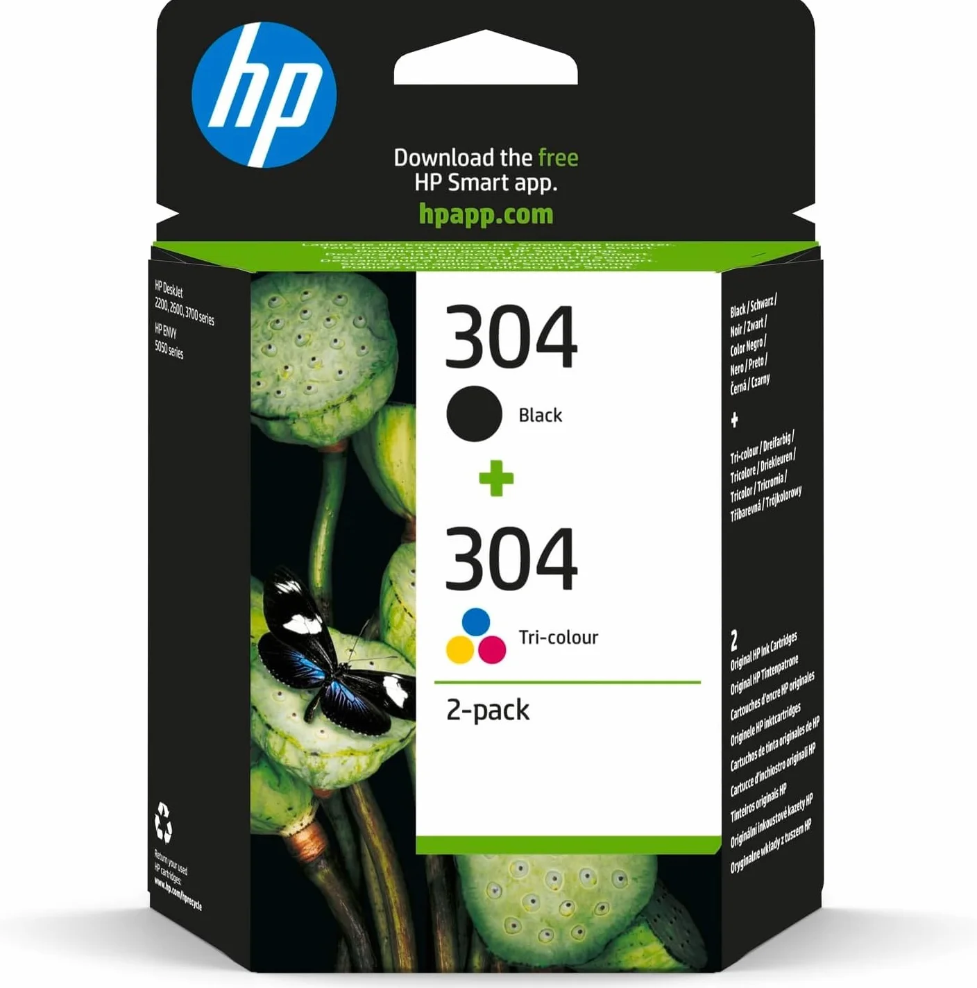 HP 304 Nero e Tricromia 3JB05AE Cartucce Originali 2 Pezzi per Stampanti HP DeskJet Envy
