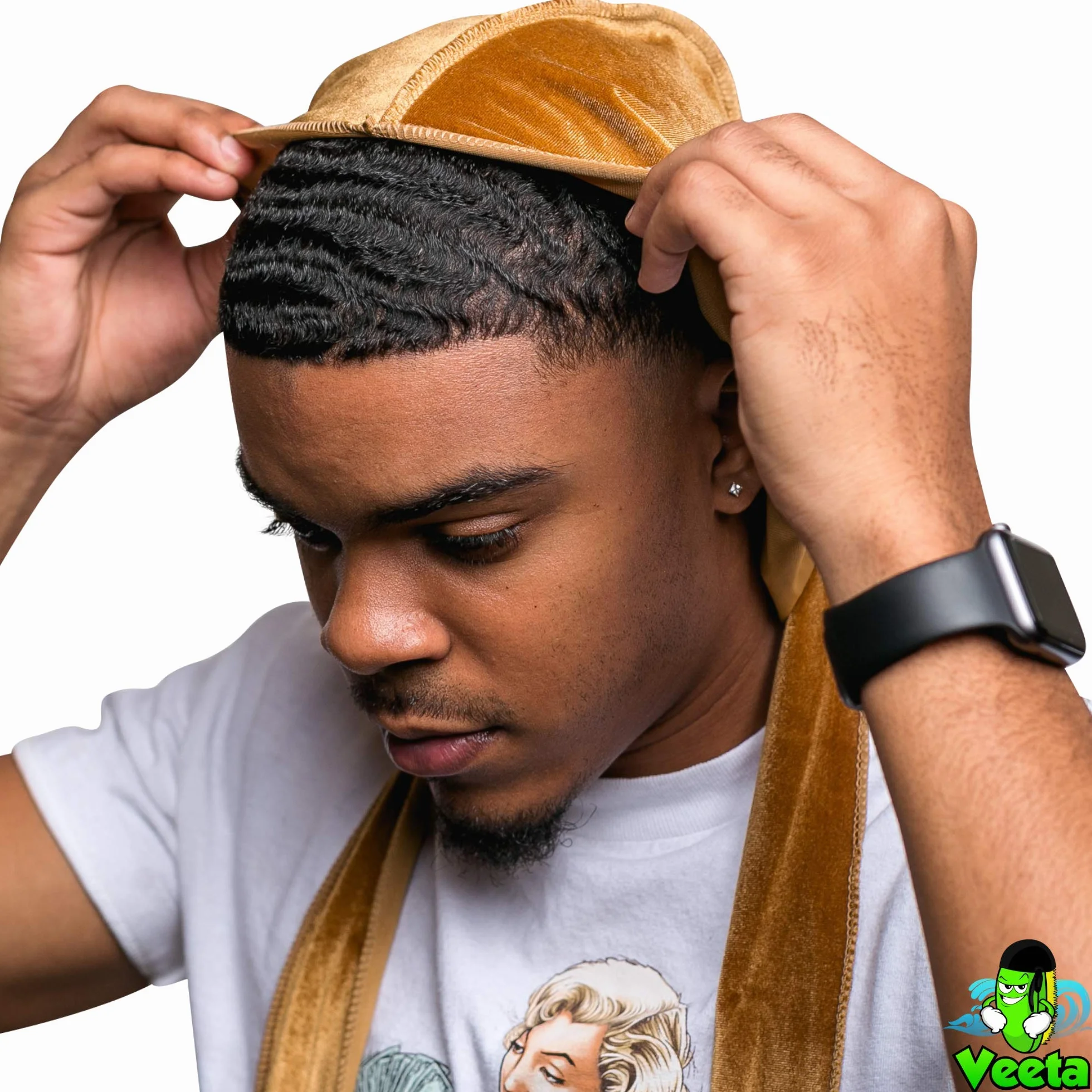 Veeta Durag Morbido Velluto Unisex Fasce Lunghe Doppie Larghe Fodera Setosa Tripla Cucitura