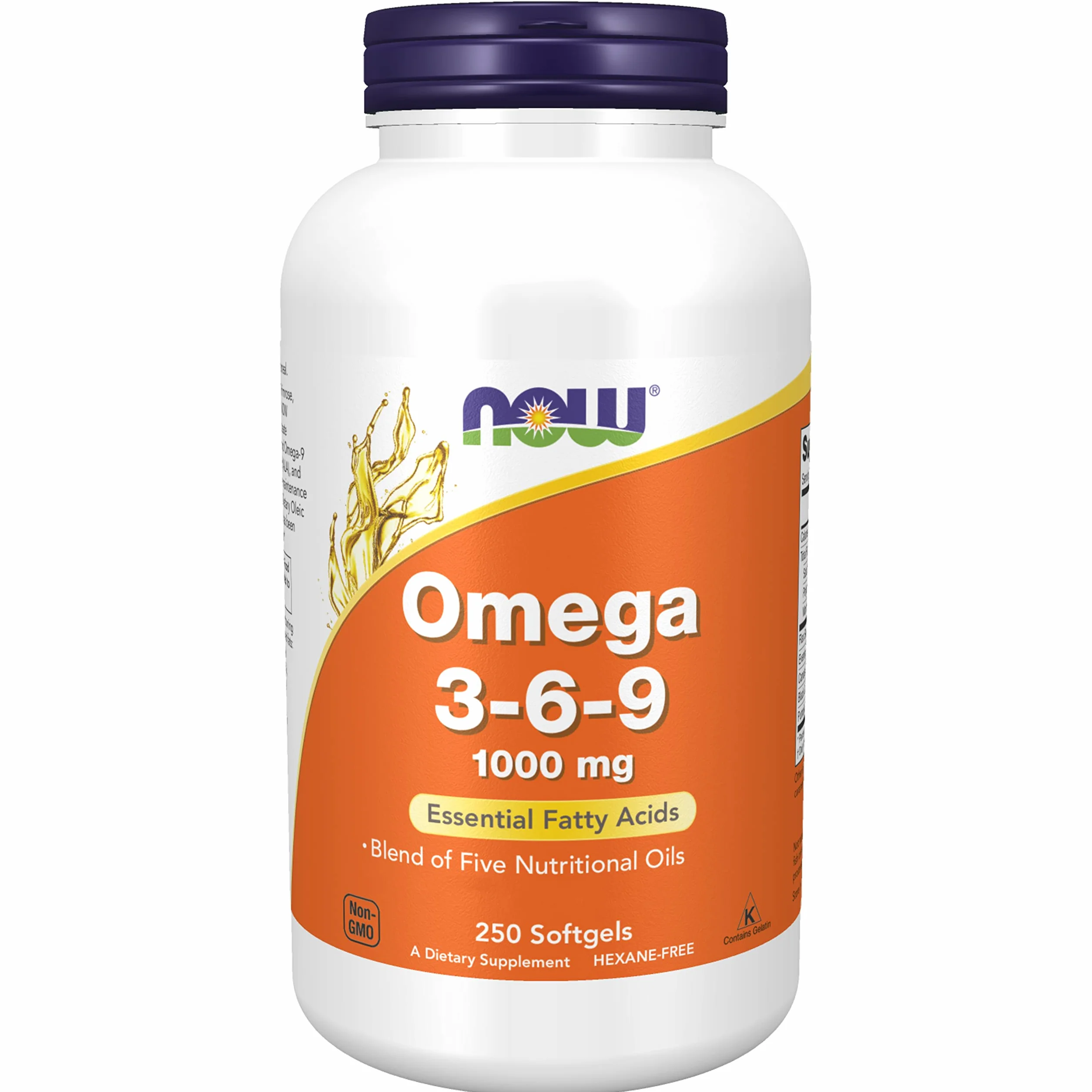 Now Foods Omega 3-6-9 1000 mg 250 Softgels Essential Fatty Acids Non-GMO Gluten Free Soy Free