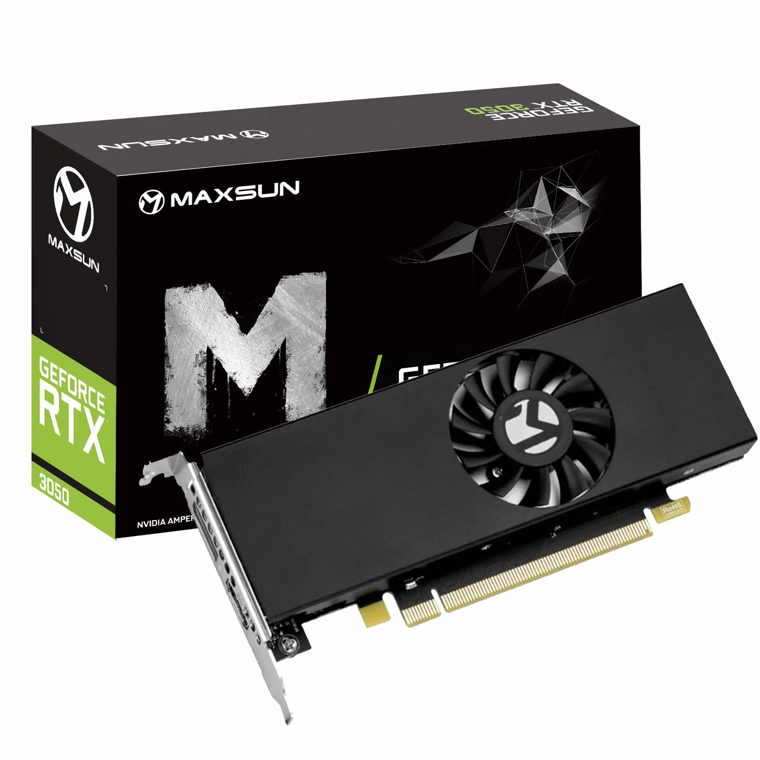 maxsun GeForce RTX 3050 6G Scheda grafica GDDR6 Video Scheda grafica GPU per Gaming PC ITX Design PCI Express 4.0, HDMI 2.1, DisplayPort 1.4a (Sottile e a basso profilo)