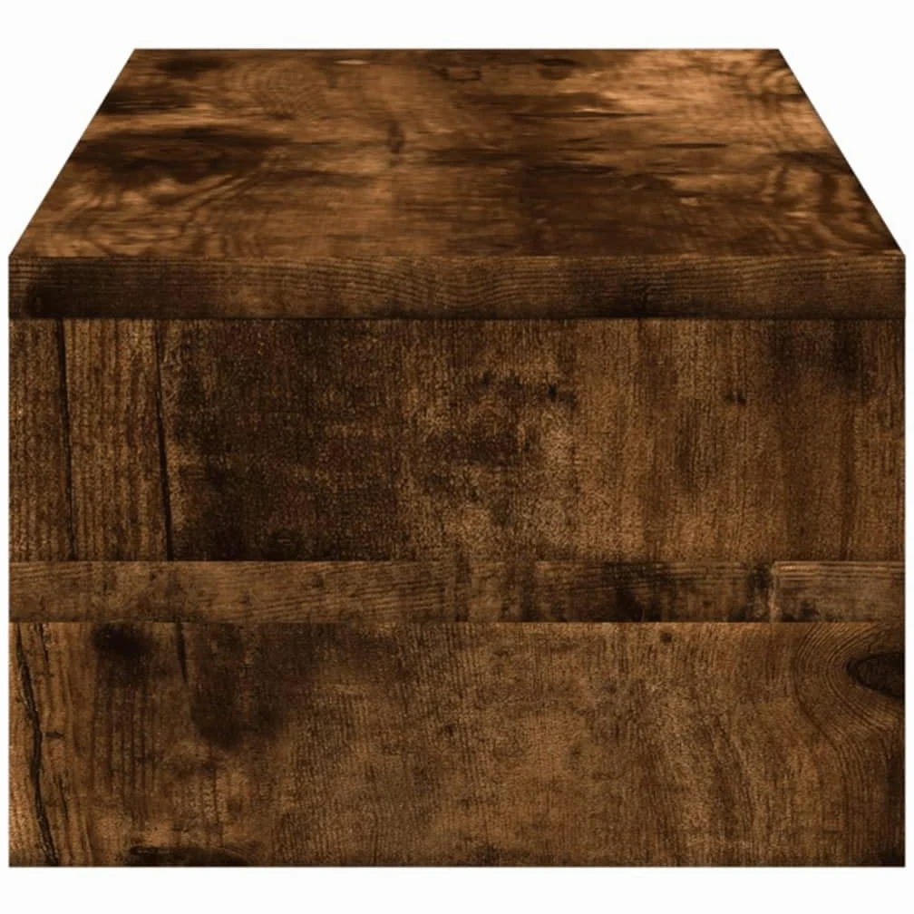 Supporto per monitor in rovere affumicato, 54 x 22 x 15 cm, rialzo ergonomico da scrivania in legno per ufficio e casa