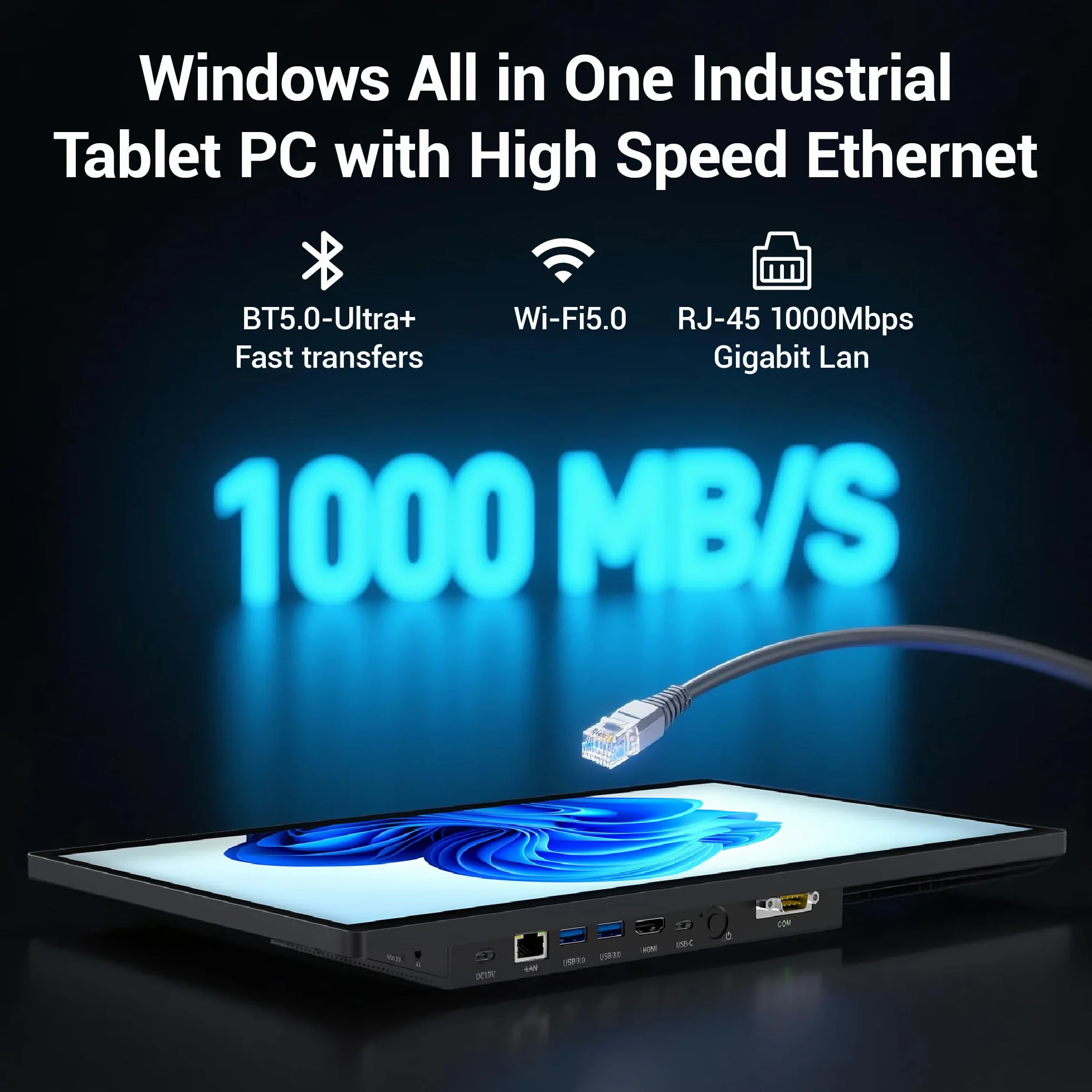 Industrie Panel PC 15.6 Pollici Touchscreen Fanless All in One Win11 Pro N5095 8GB RAM 128GB ROM 1920x1080 IPS 4xUSB3.0 2xRS232 Type-C HDMI LAN