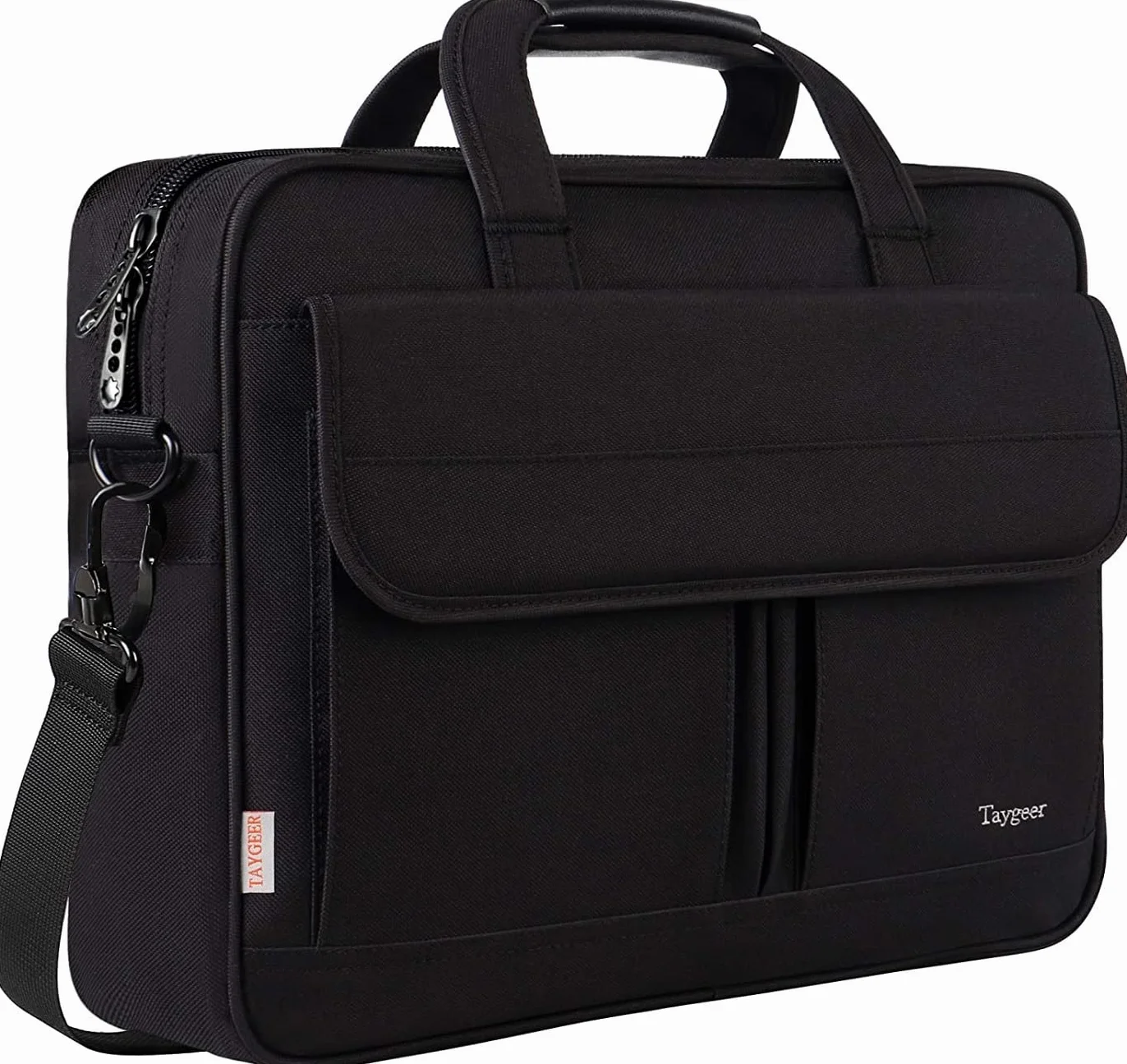 Taygeer Borsa Porta PC, 15.6 Pollici Impermeabile Borsa Computer Portatile Borsa Messenger per Donna Uomo Insegnanti Viaggio Lavoro Università Scuola, Nero