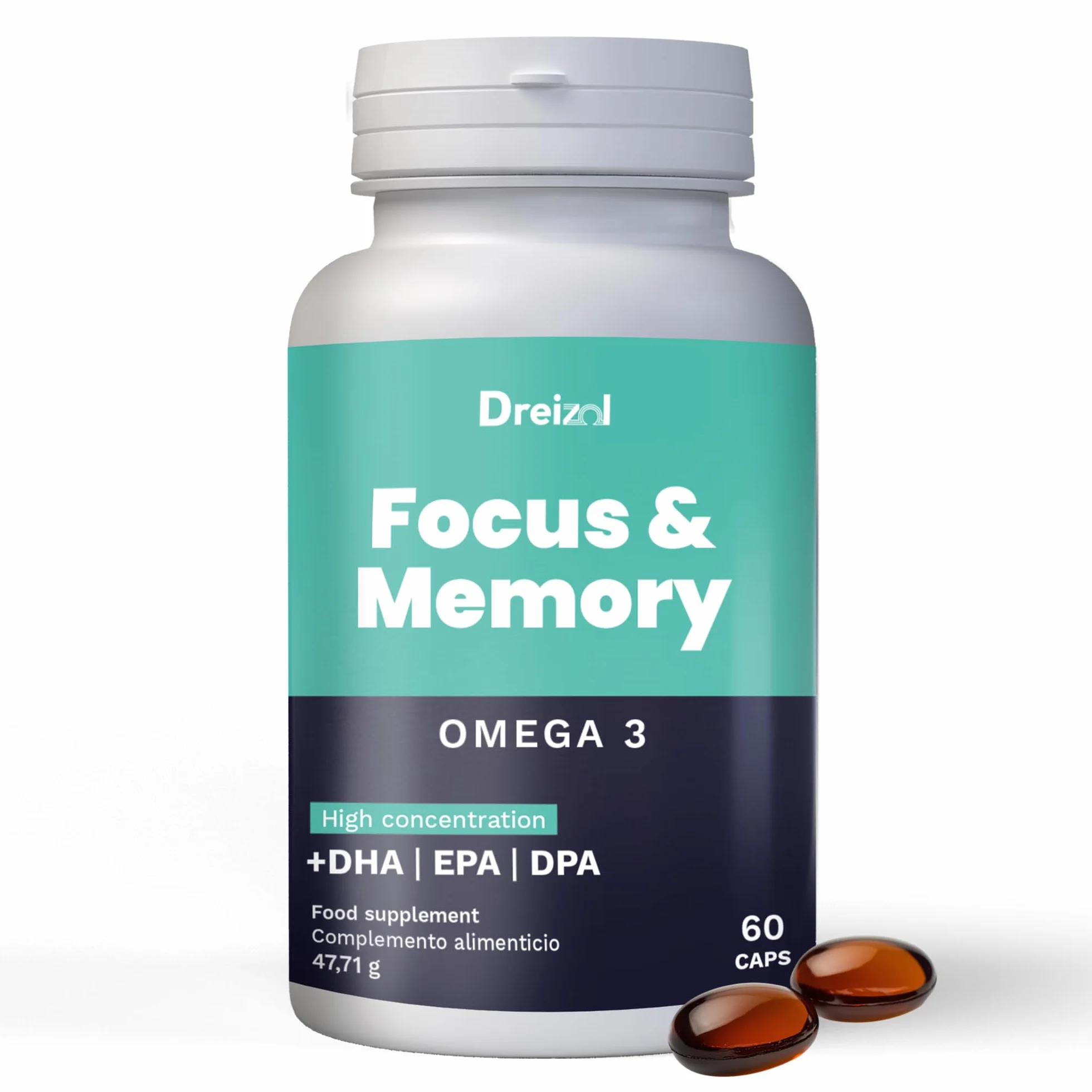 Brudy Lab Focus & Memory Nootropico Concentrato Omega 3 Alto DHA 60 capsule