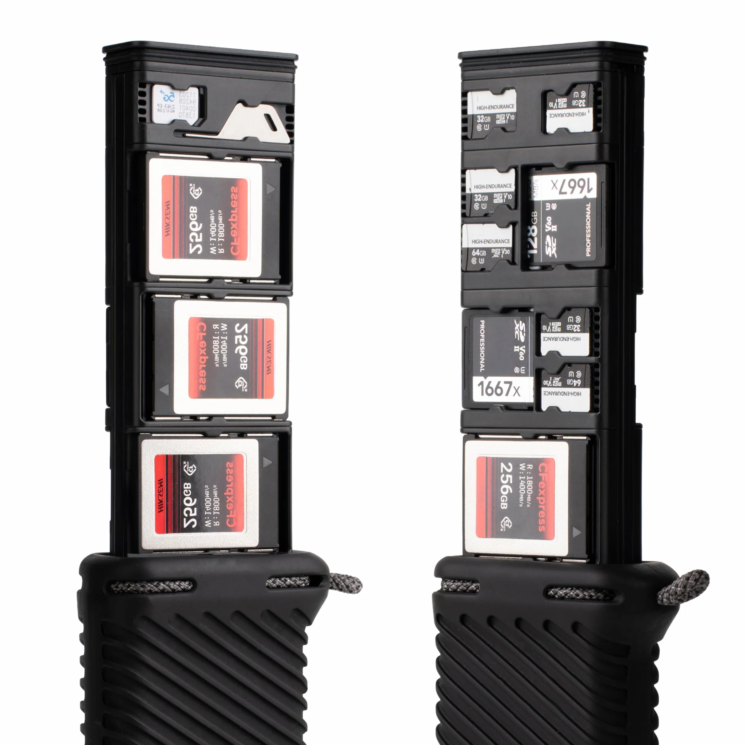 PGYTECH CreateMate Custodia per Schede di Memoria, 18 Slot Personalizzabili per SD/CF/XQD/SIM, IP54 Resistente ad Acqua/Polvere, Alluminio+Silicone con Moschettone per Fotografi
