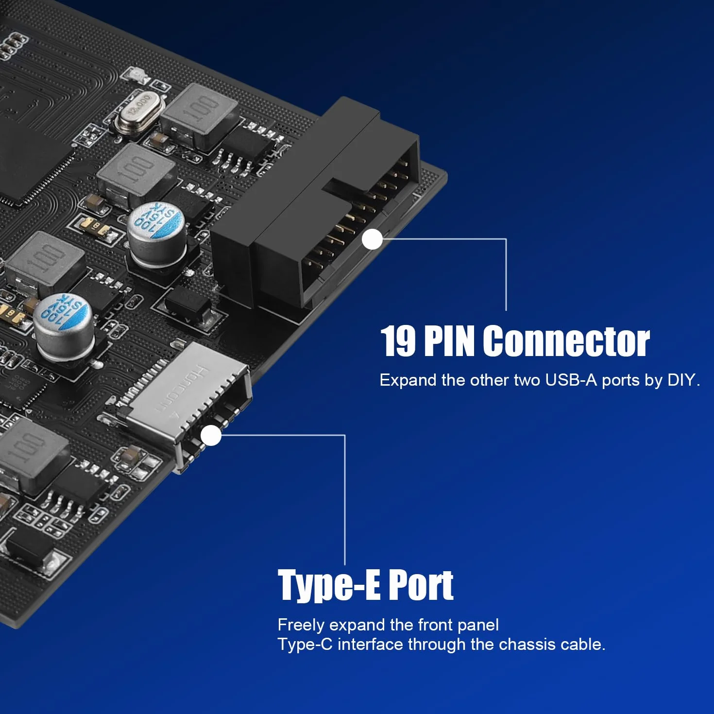 Scheda PCIE USB 3.0 6 porte, PCIE E su USB 3.0 Tipo C (2), Tipo A (2), Connettore a 19 Pin, Tipo E(A-Key) PCI Express Scheda di Espansione per Desktop PC Window