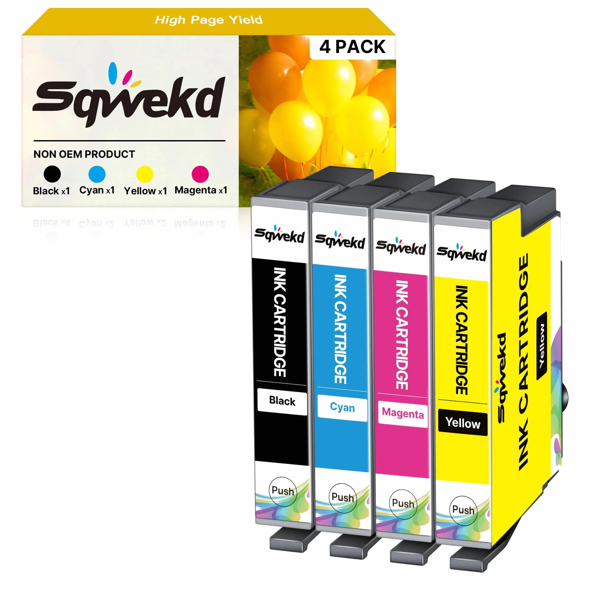 Sqwekd Cartucce d'inchiostro Compatibili per 604XL per Epson Expression Home XP-2200 XP-2205 XP-3200 XP-3205 XP-4200 XP-4205 per Workforce WF-2910DWF WF-2930DWF WF-2935DWF WF-2950DWF (4 Pack)