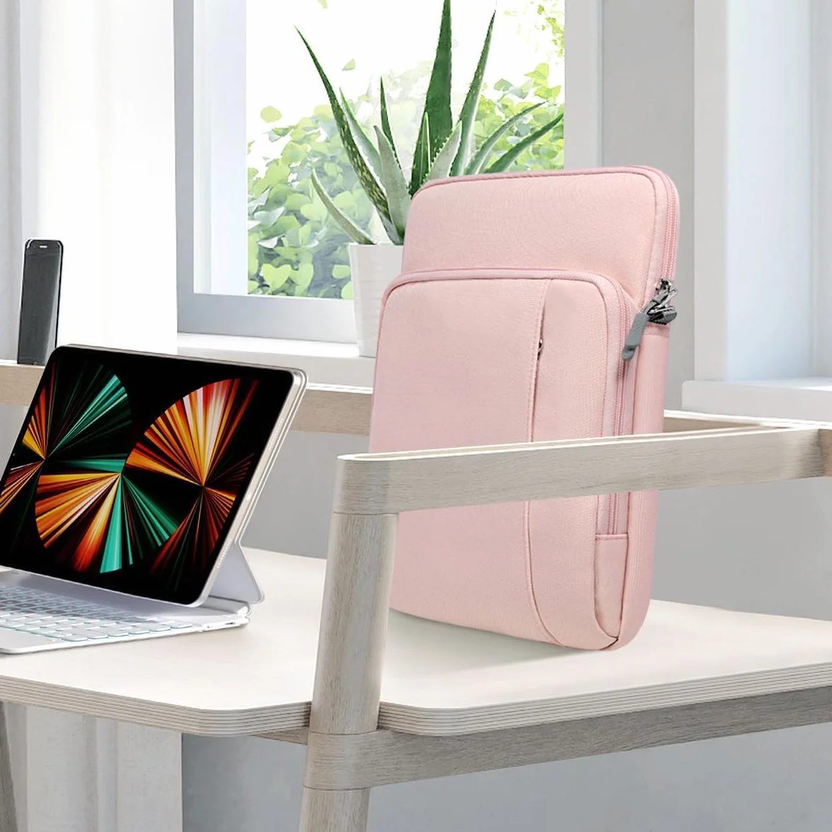 TiMOVO 13 Pollici Custodia per Tablet con Tracolla per iPad Air 13", iPad Pro 13"/ Pro 12.9", Surface Pro 12, Galaxy Tab S10 Plus/S10 FE+/S10 FE Plus, Remarkable Paper Pro 11.8", Rosa