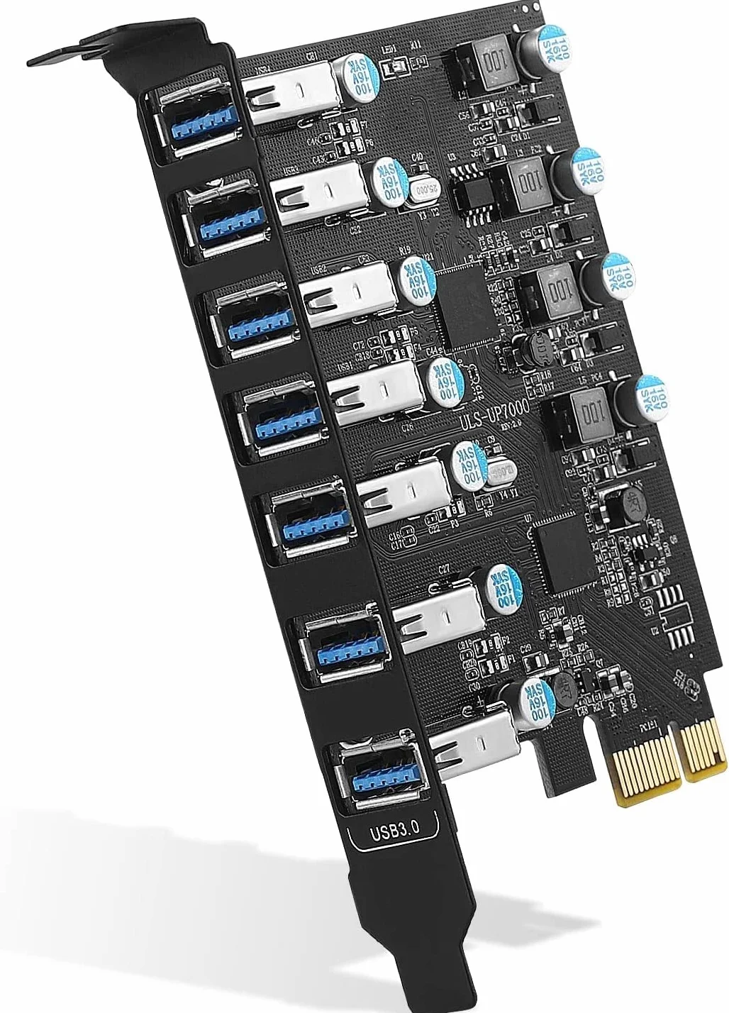 Scheda di espansione USB 3.0 PCIe a 7 porte, scheda di espansione PCI Express USB 5Gbps USB 3.0 PCI Express Hub interno convertitore USB3 per PC desktop Windows