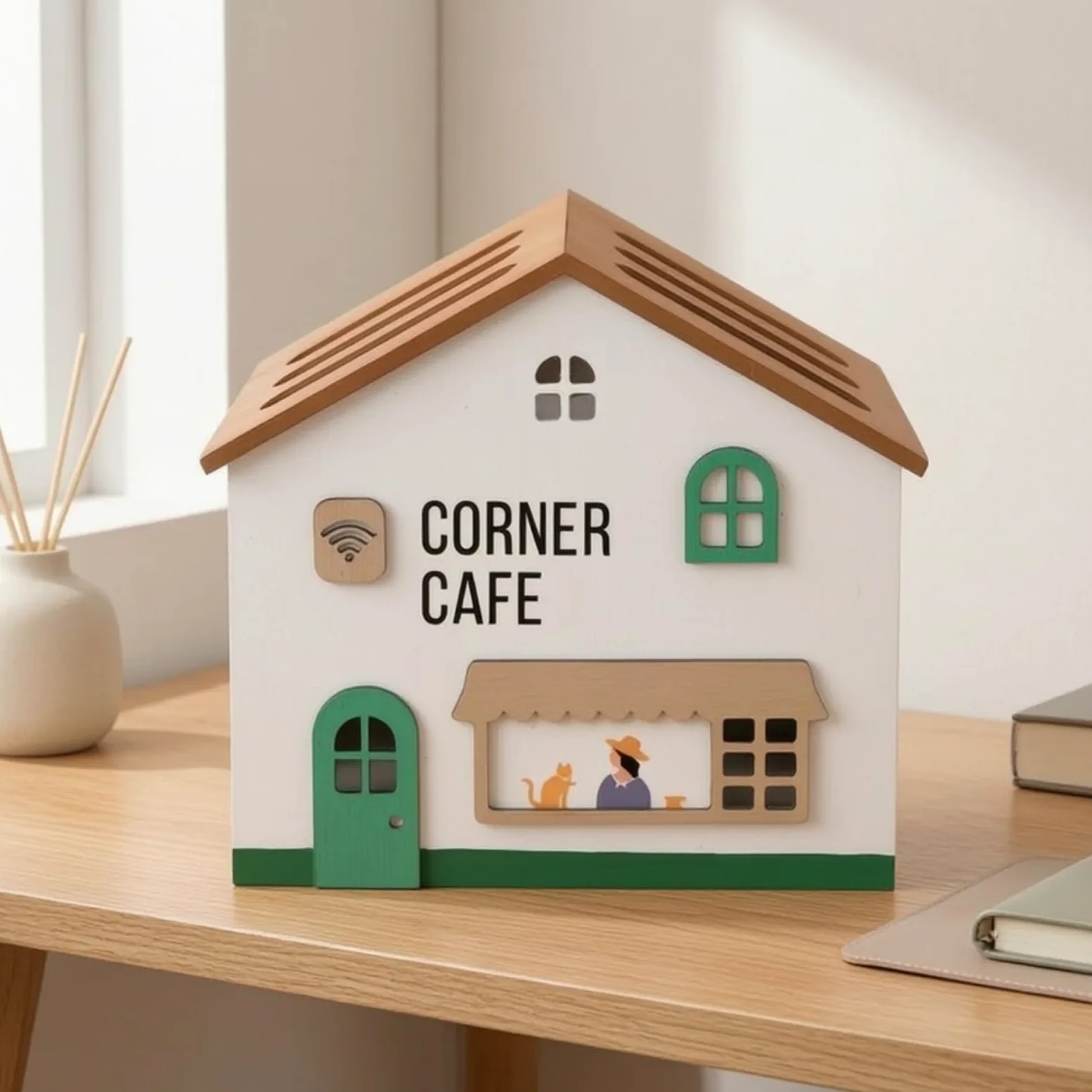 Scatola Organizer per Cavi Resistente | In Legno, Decorativo, Organizzatore per cavo Coperchio
