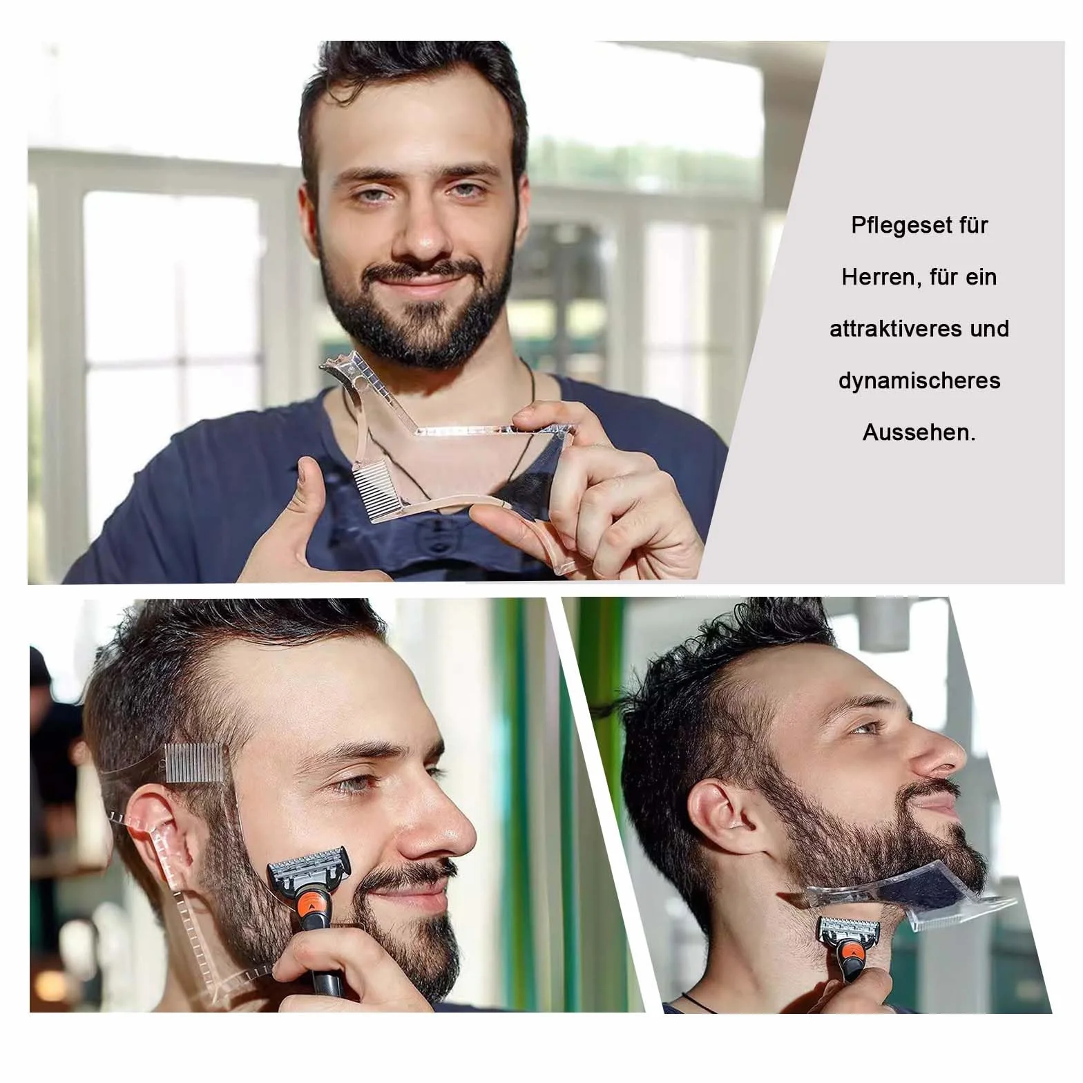 Pennarello da parrucchiere bianco per allineare capelli e barba con temperamatite righello pennello