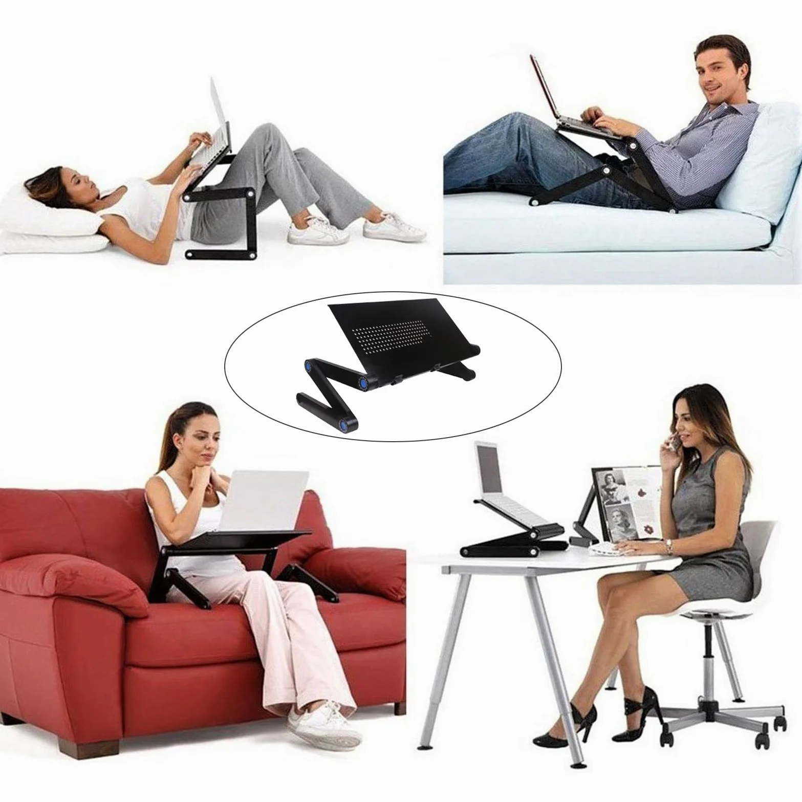 Scrivania da per laptop e scrivania, supporto portatile da , supporto per | computer portatile regolabile per laptop - Tappetino per mouse da scrivania pieghevole antiscivolo incluso per