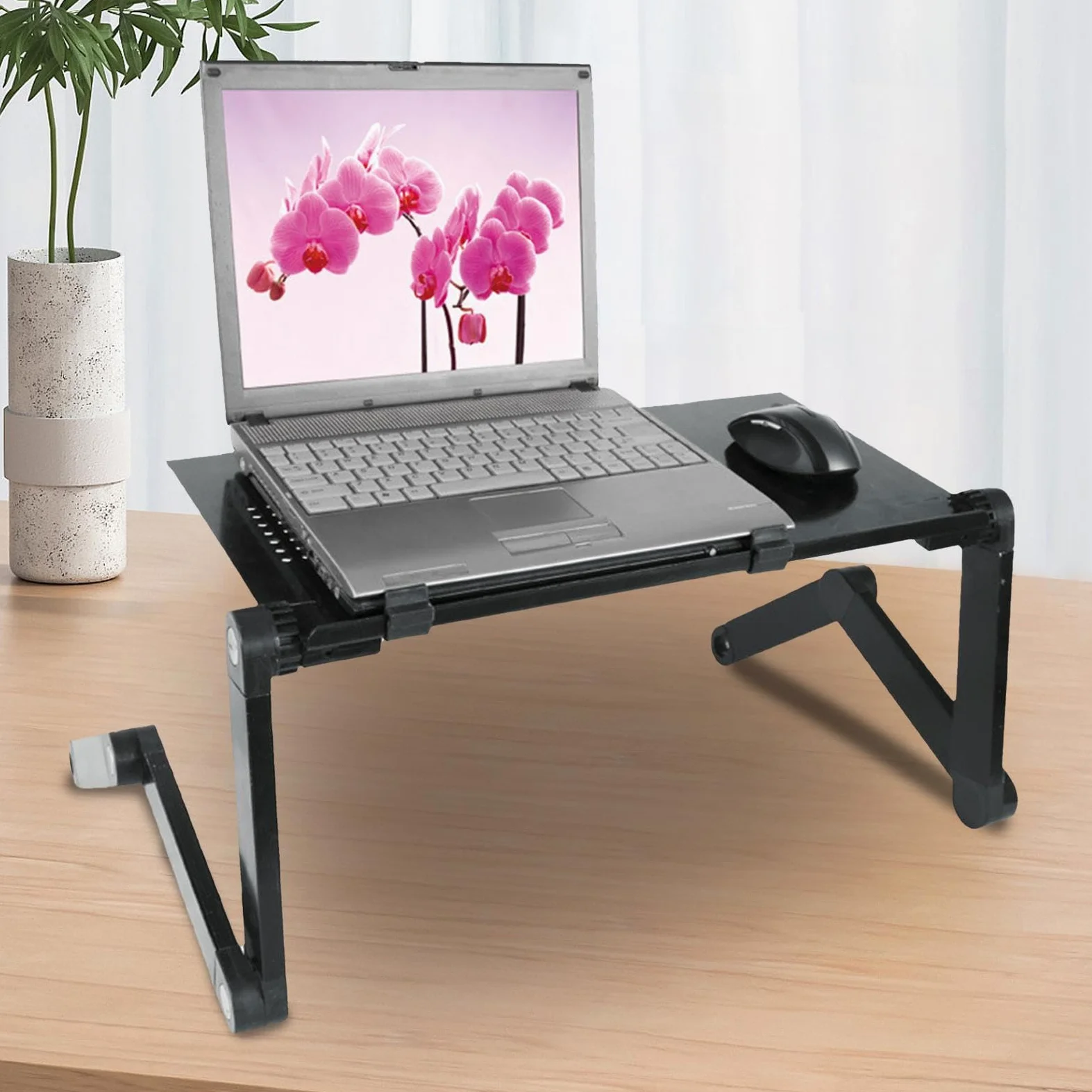 Scrivania da per laptop e scrivania, supporto portatile da , supporto per | computer portatile regolabile per laptop - Tappetino per mouse da scrivania pieghevole antiscivolo incluso per
