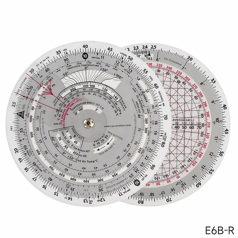 E6B-R Flight Computer Aviation Plotter Diapositiva Regola Per Aviazione Formazione di Volo, Efficiente E6B Per Plotter Aviazione Con Design Impermeabile Per Uso A Lungo Termine In Formazione (E6B-R)