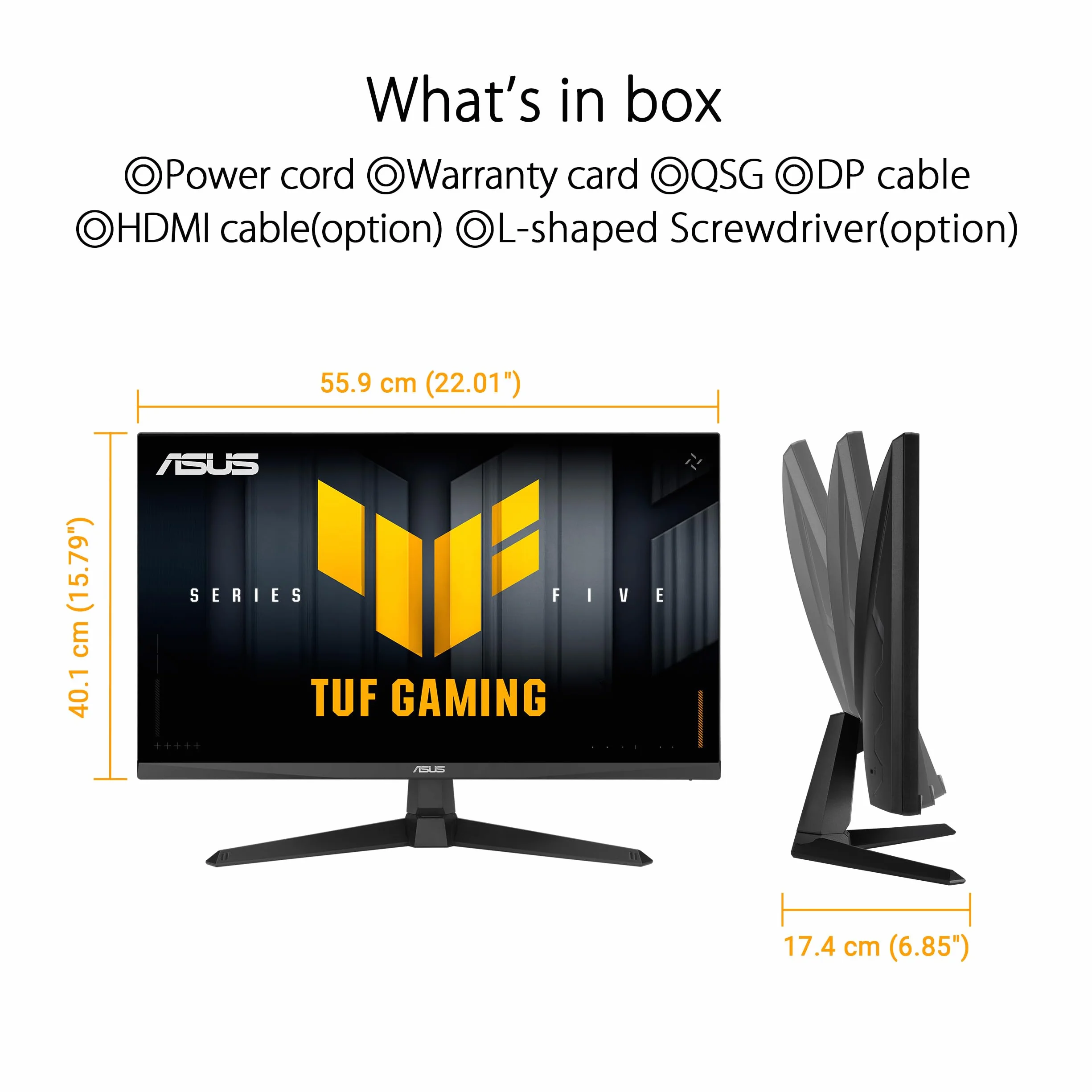 ASUS TUF Gaming VG259Q5A, Monitor Gaming 24,5" Full HD Fast IPS (1920 x 1080), 0,3ms Response Time, 200 Hz, Altoparlante Integrato, ELMB, HDMI, DisplayPort e Jack Audio, Display Widget Center, Nero