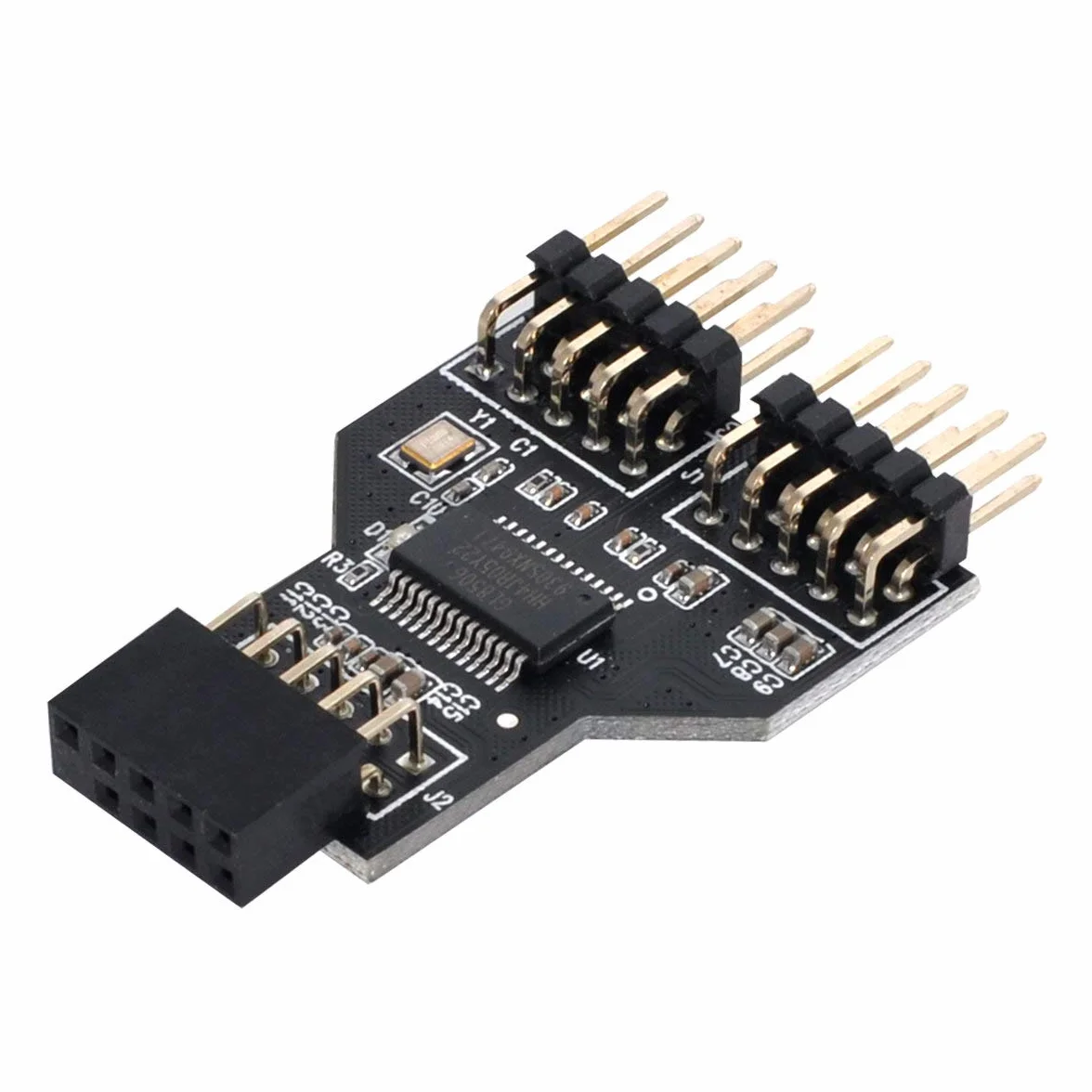 Scheda madre Cablecc 9pin USB 2.0 Header da 1 a 2 Prese femmina HUB Connettore Adattatore Porta Multilier