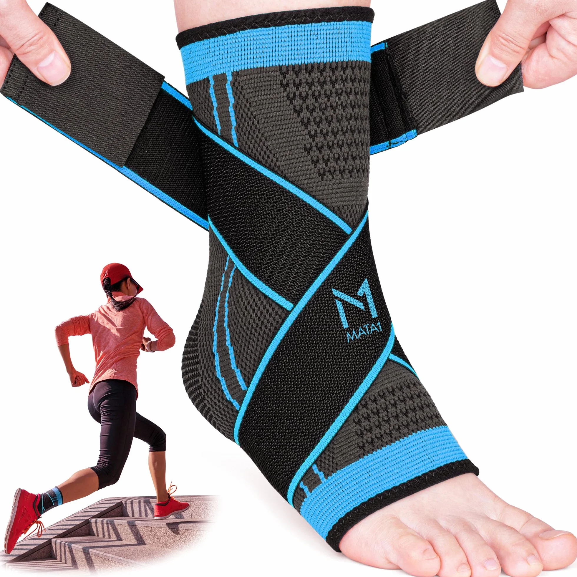 Cavigliera Regolabile per Fascite Plantare, Distorsione, Achille e Tendinite - Compressione con Cinghie Elastiche